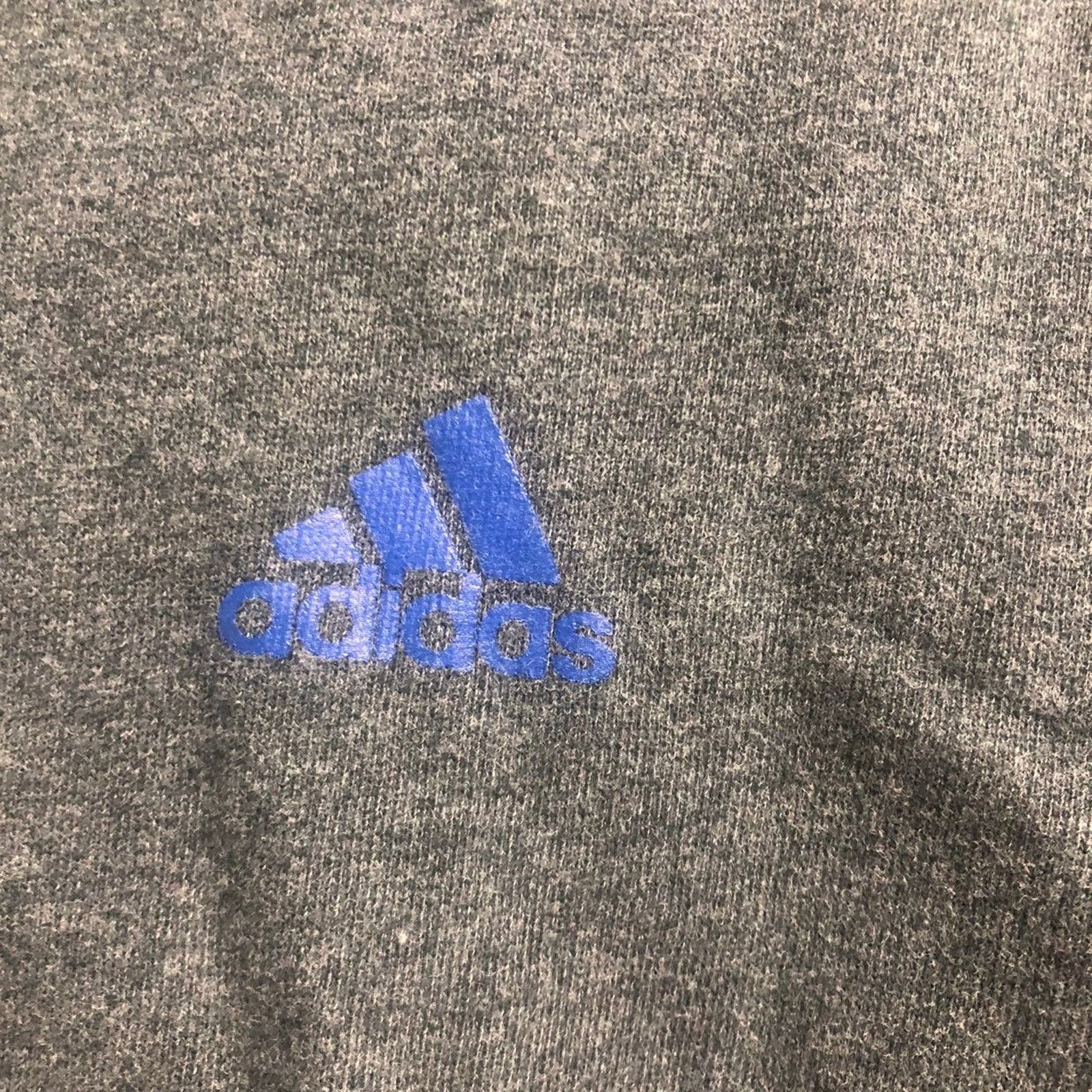 Adidas Adidas Gray Hoodie Sz Large Women Blue Stripe EUC Size L / US 10 / IT 46 - 2 Thumbnail