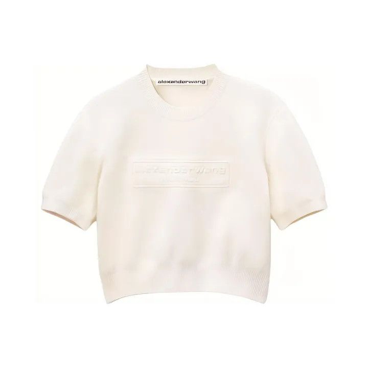 Alexander Wang Alexander Wang SS24 Ribbed Short Sleeve Knit Top 0079 Size M / US 6-8 / IT 42-44 - 1 Thumbnail