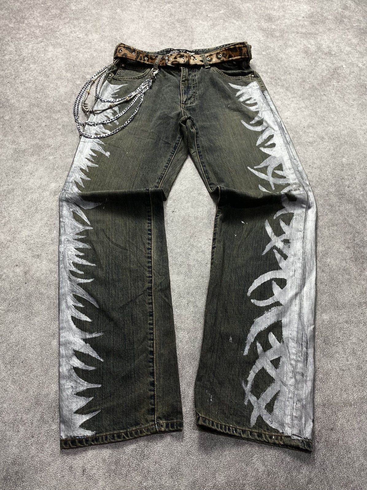 If Six Was Nine 2000s Wrangler Hand painted ifsixwasnine style pants Size US 31 - 1 Thumbnail
