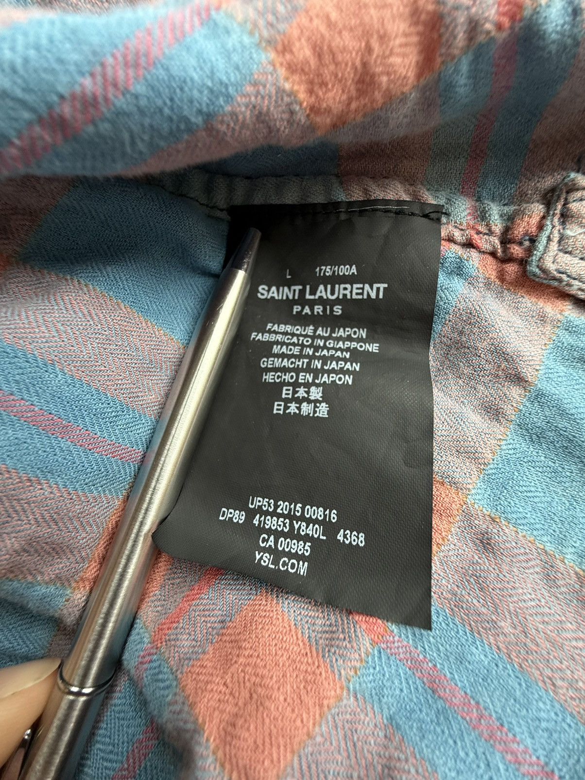 Hedi Slimane × Saint Laurent Paris SS16 Grail Saint Laurent Surf sound bleached flannel pink Size US L / EU 52-54 / 3 - 21 Thumbnail