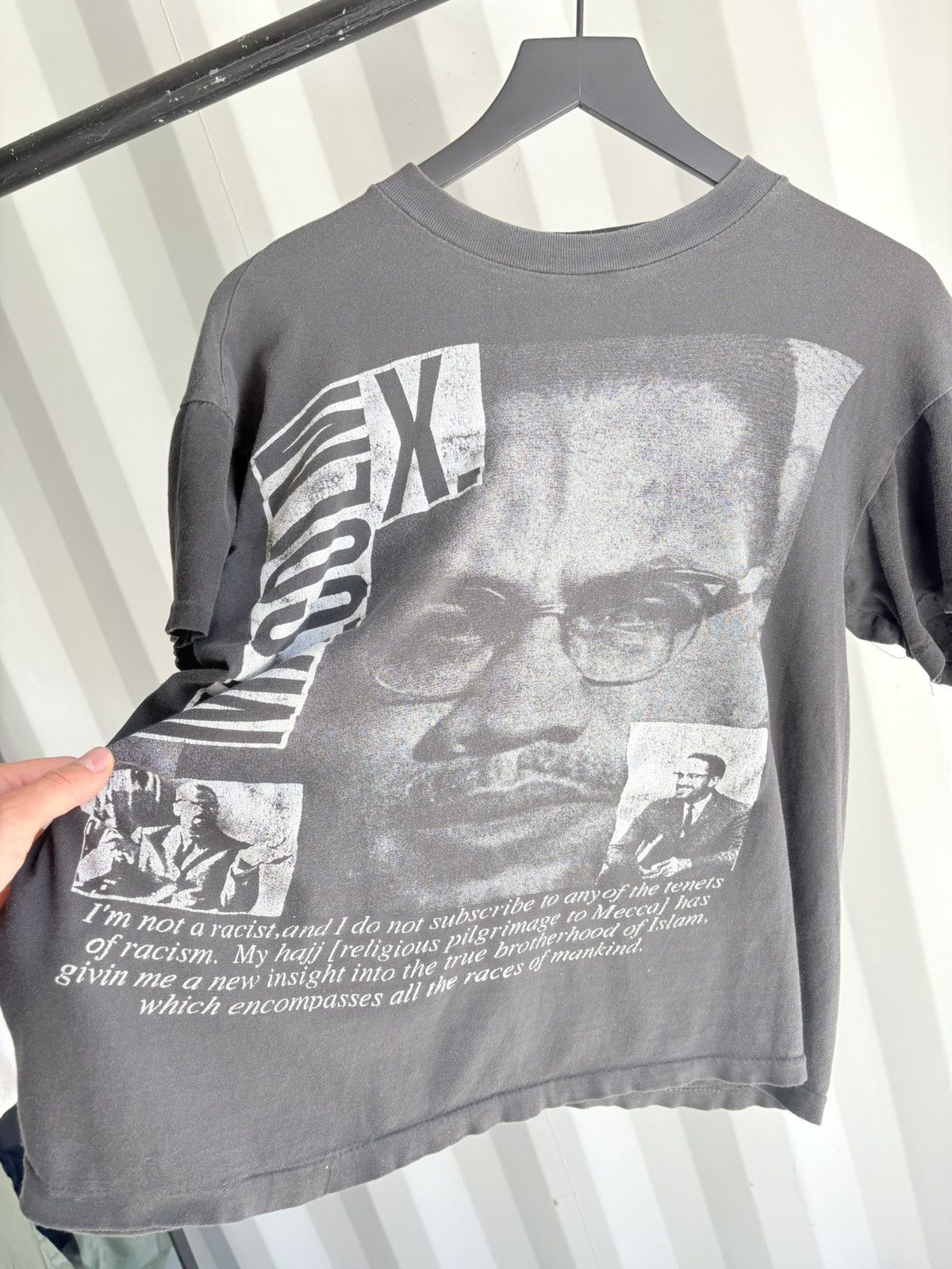 Vintage Vintage Malcolm X Shirt Faded Distressed GRUNGE Band Size US L / EU 52-54 / 3 - 2 Thumbnail