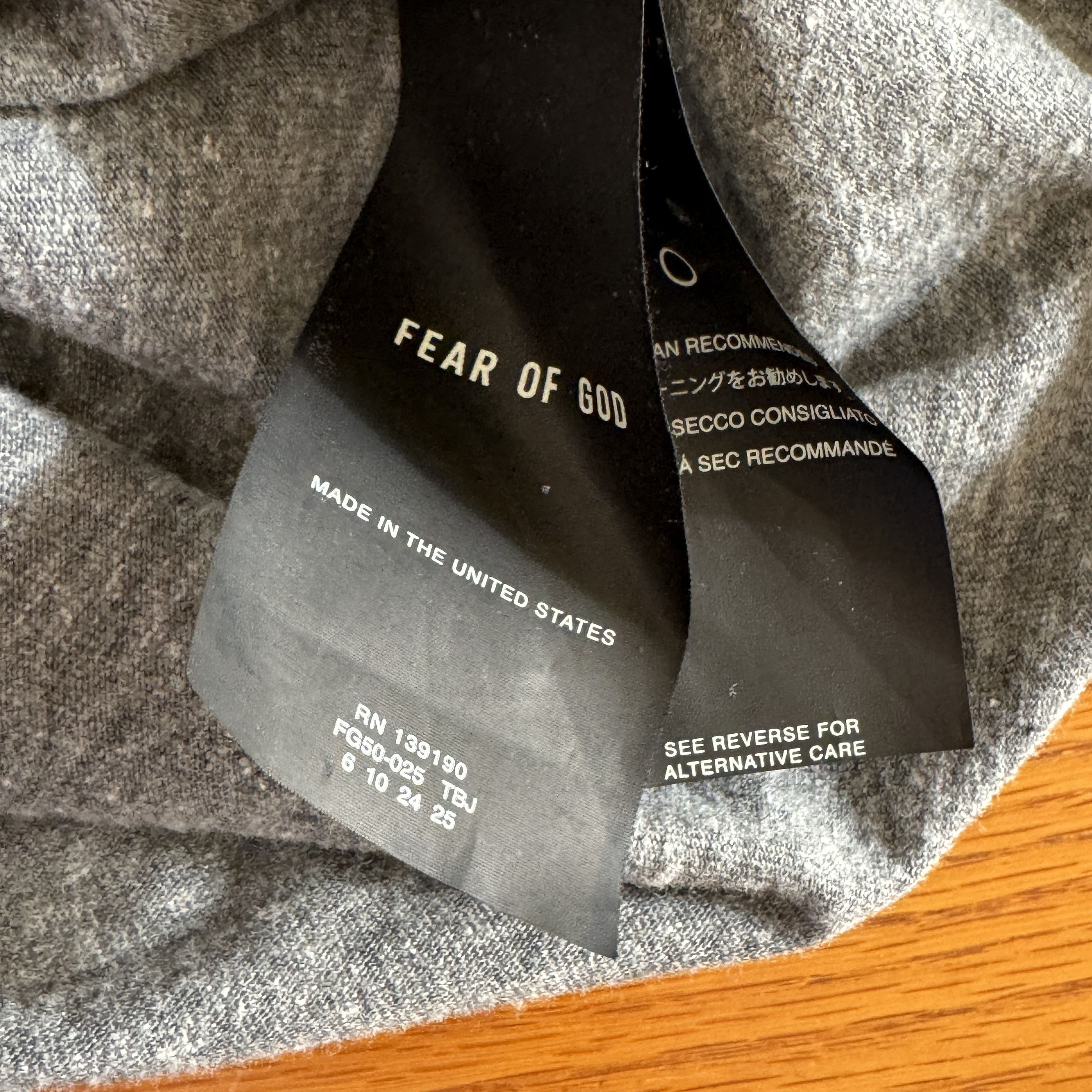 Fear of God Fear of God FG T-shirt 7th Collection Men gray Small Size US S / EU 44-46 / 1 - 6 Thumbnail