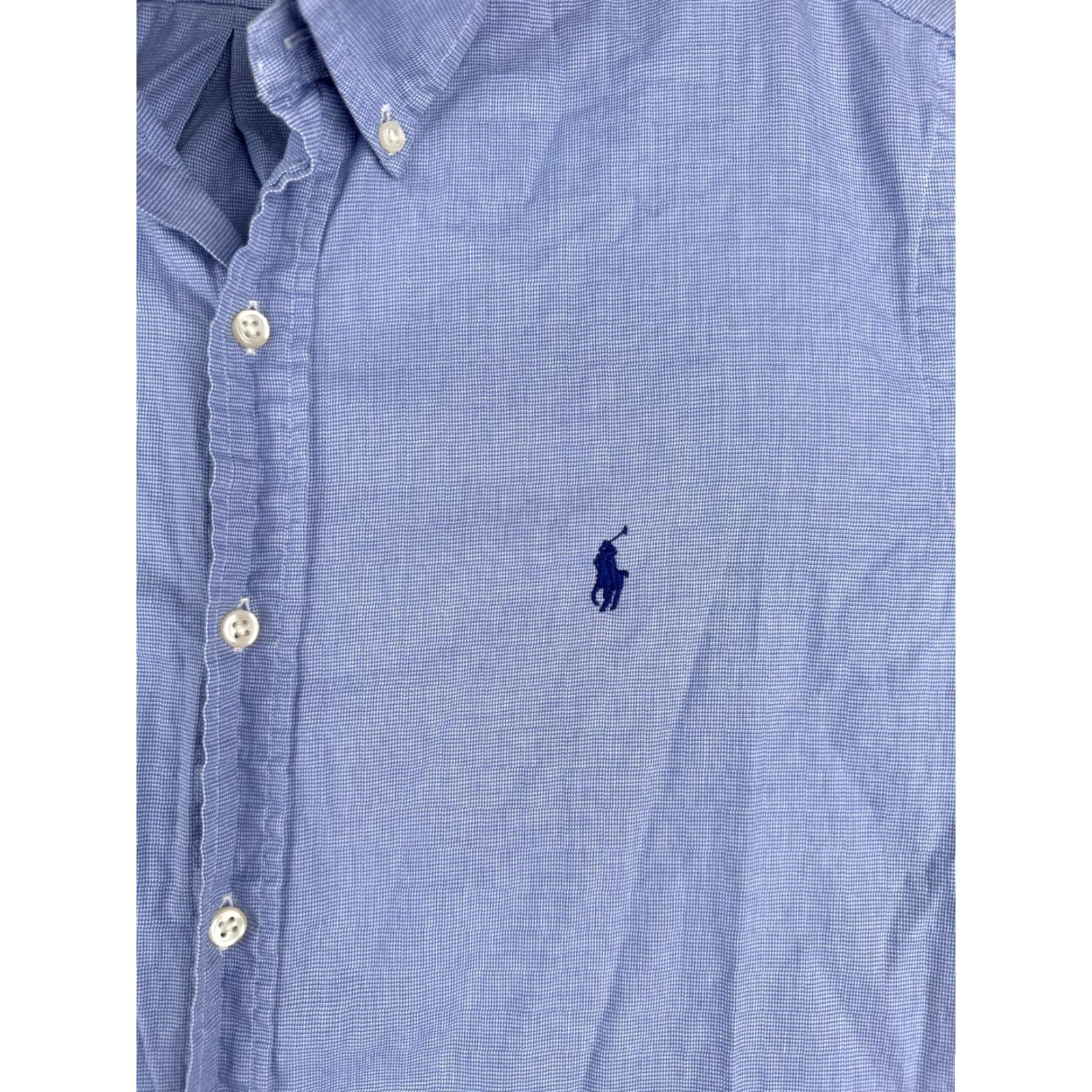 Polo Ralph Lauren Polo Ralph Lauren Shirt Men 16.5 Blue Button-Up 100% Cotton Long Sleeve Mens Size US L / EU 52-54 / 3 - 6 Thumbnail