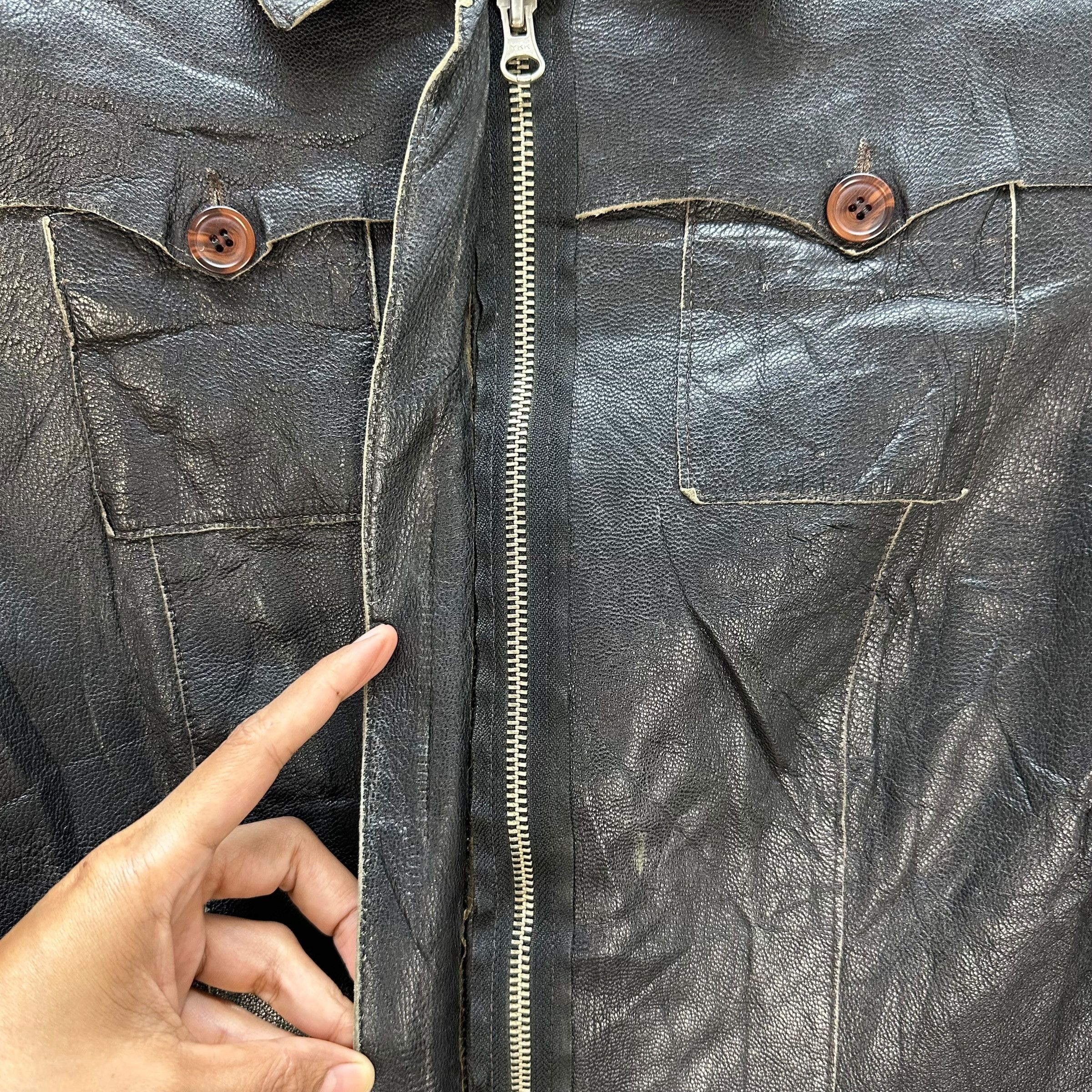 Vintage MARCO TAGLIAFERRI Vintage Leather Jacket #012-1426 Size M / US 6-8 / IT 42-44 - 6 Thumbnail