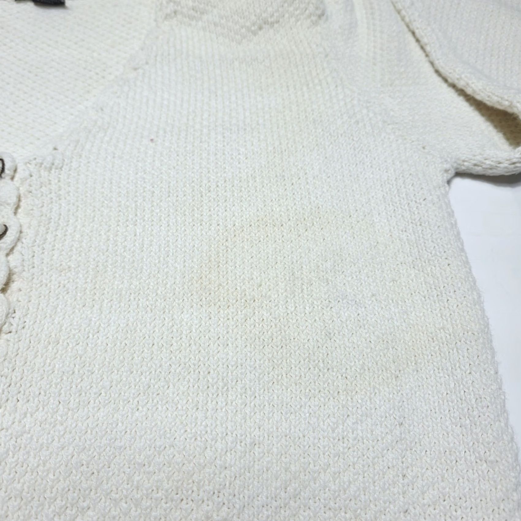 Hunter VINTAGE Hunters Run Cardigan Sweater Ivory Knited Pearl Button-Up Large 90's Woman Wool? Size L / US 10 / IT 46 - 4 Thumbnail