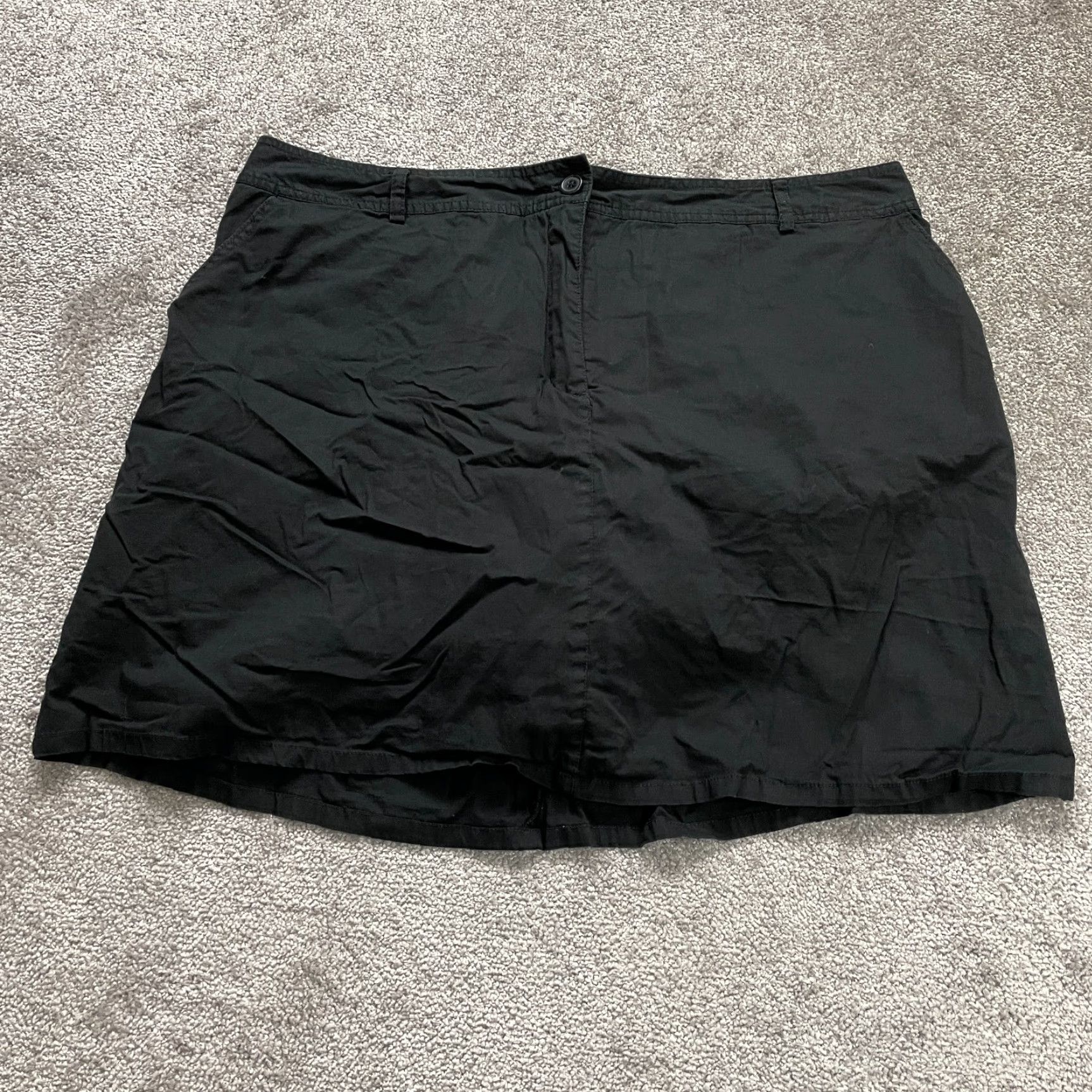 Vintage White Stag Skort Womens Plus 22W Black Cotton Pockets Solid Casual Outdoor Mini Size 40" / US 18 - 2 Thumbnail