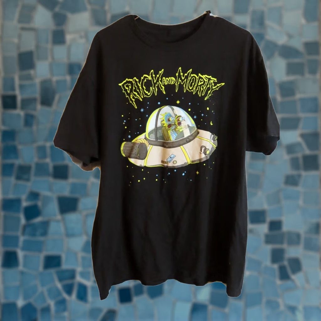 Ripple Junction Rick and Morty ADULT SWIM T-Shirt Spaceship Ripple Junction 2XL Black Men Space Shirt Men's Black 2XL Size US XXL / EU 58 / 5 - 1 Thumbnail