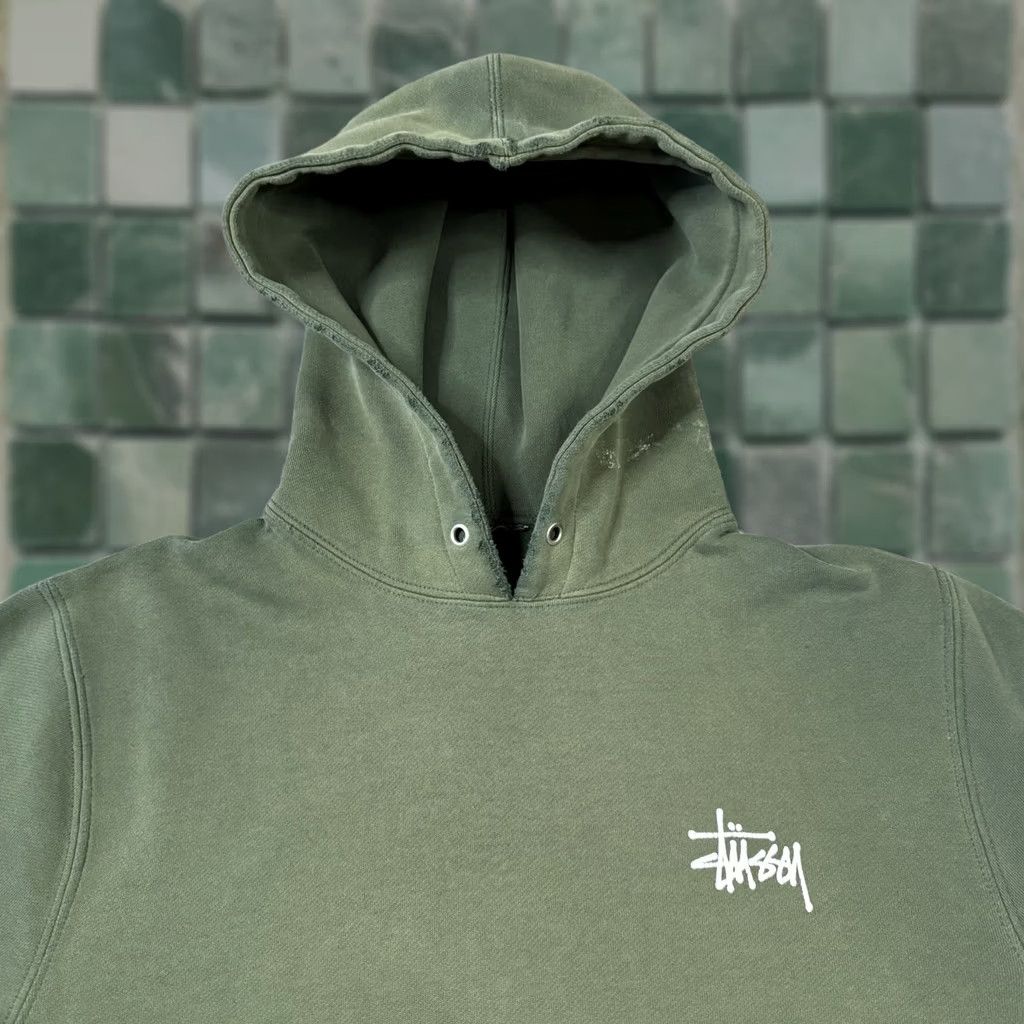Vintage VINTAGE Stussy Hoodie Sweatshirt Green M Streetwear Size US M / EU 48-50 / 2 - 1 Thumbnail