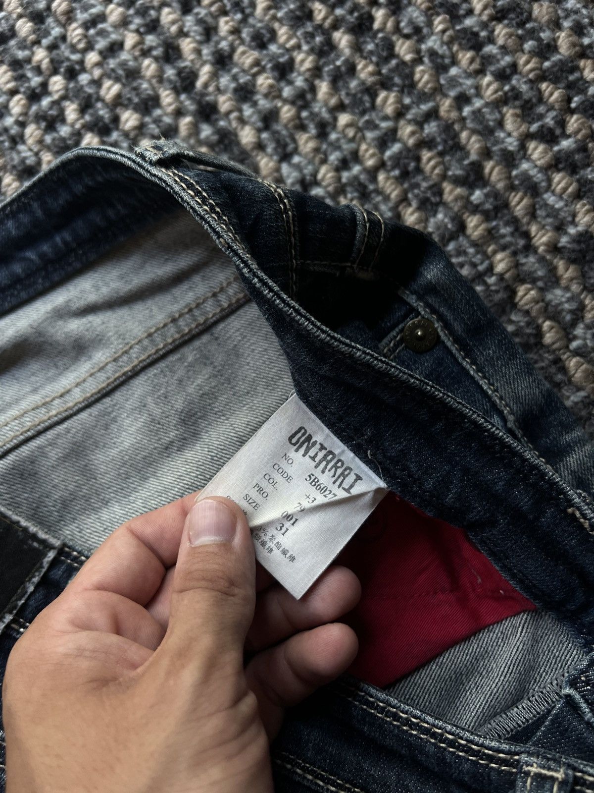 Japanese Brand 00’s Oniarai Vintage Y2K Embroided Demon Jeans Size US 31 - 6 Thumbnail