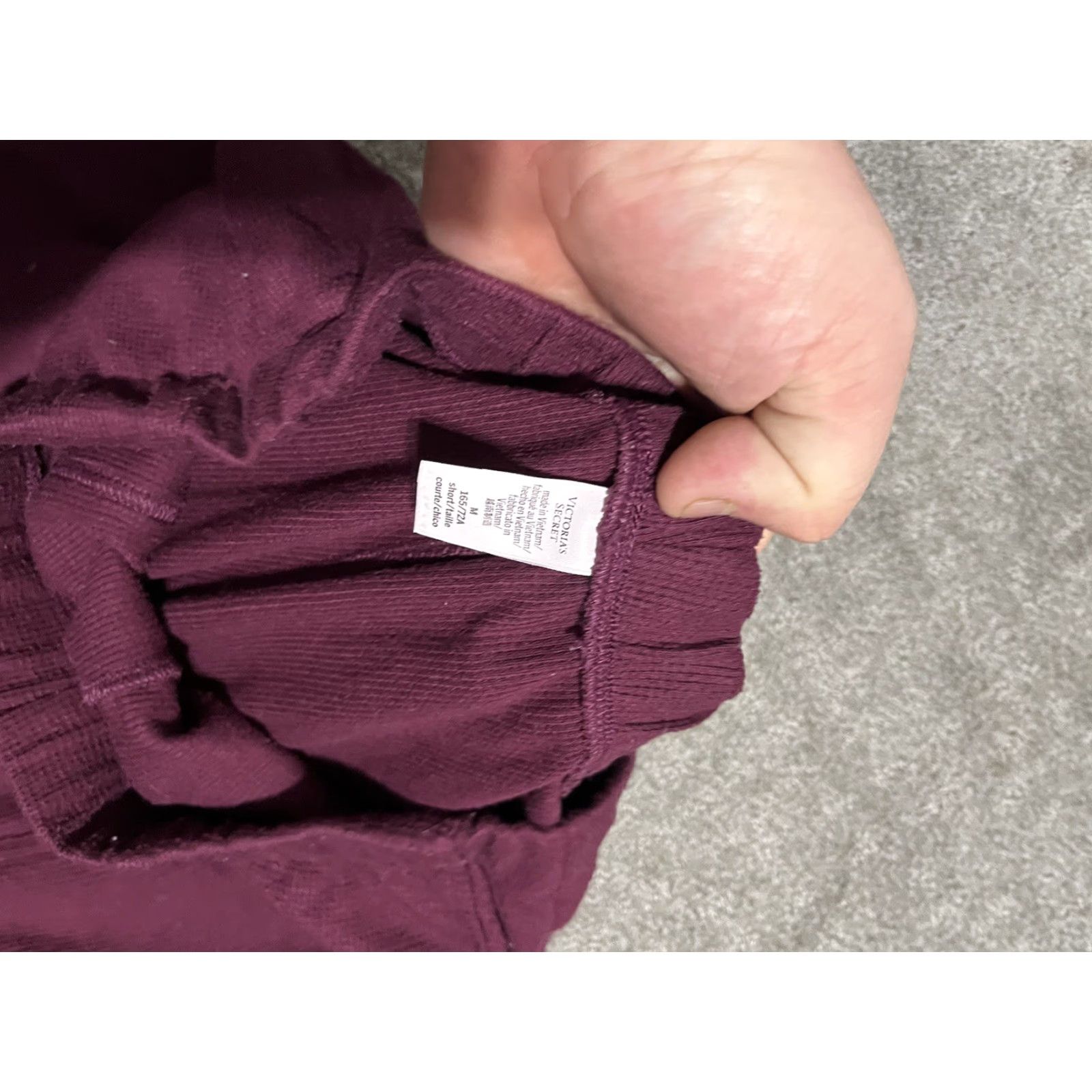Victoria's Secret Victoria's Secret Sweatpants Pants M Relaxed Waffle Knit Jogger Lounge Maroon Cotton Polyester Knit Pockets Elastic Waist Tapered Regular Women Size 32" / US 10 / IT 46 - 5 Thumbnail