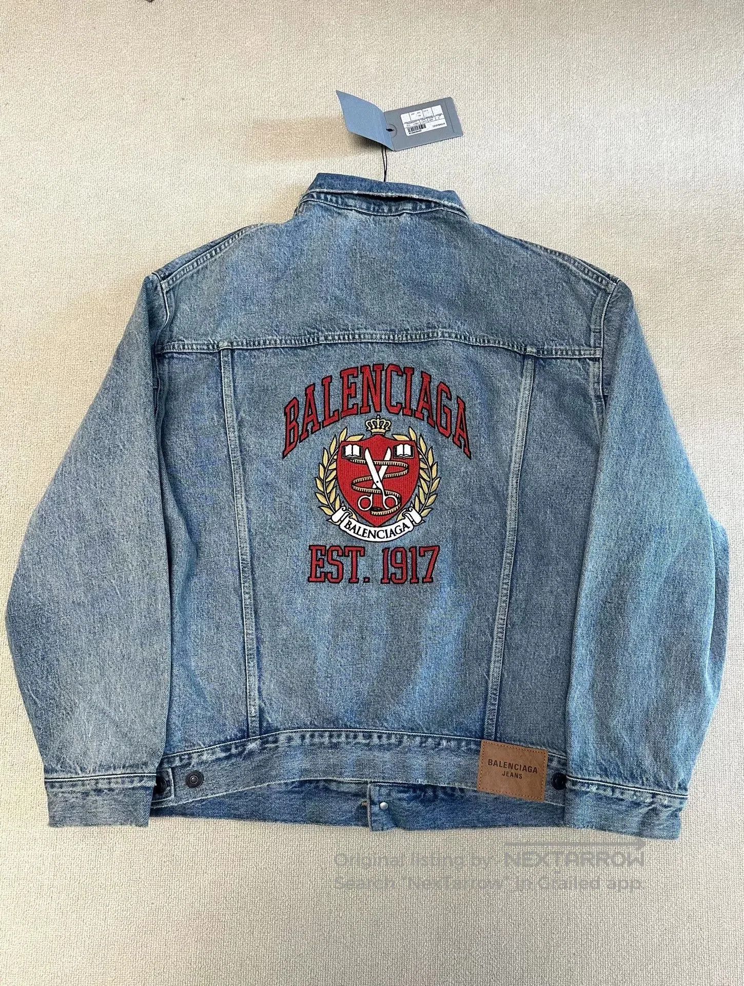 Balenciaga Balenciaga Scissors Logo Embroidered Denim Jacket. Size US S / EU 44-46 / 1 - 1 Thumbnail