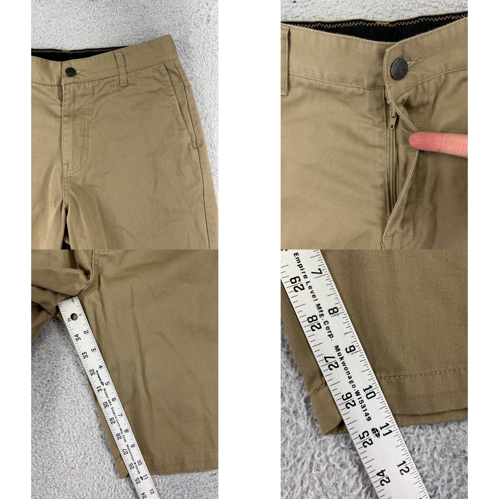 Volcom Volcom Mens Shorts 29 Beige Chino Canvas Beach Casual Cotton Blend Size US 29 - 8 Thumbnail