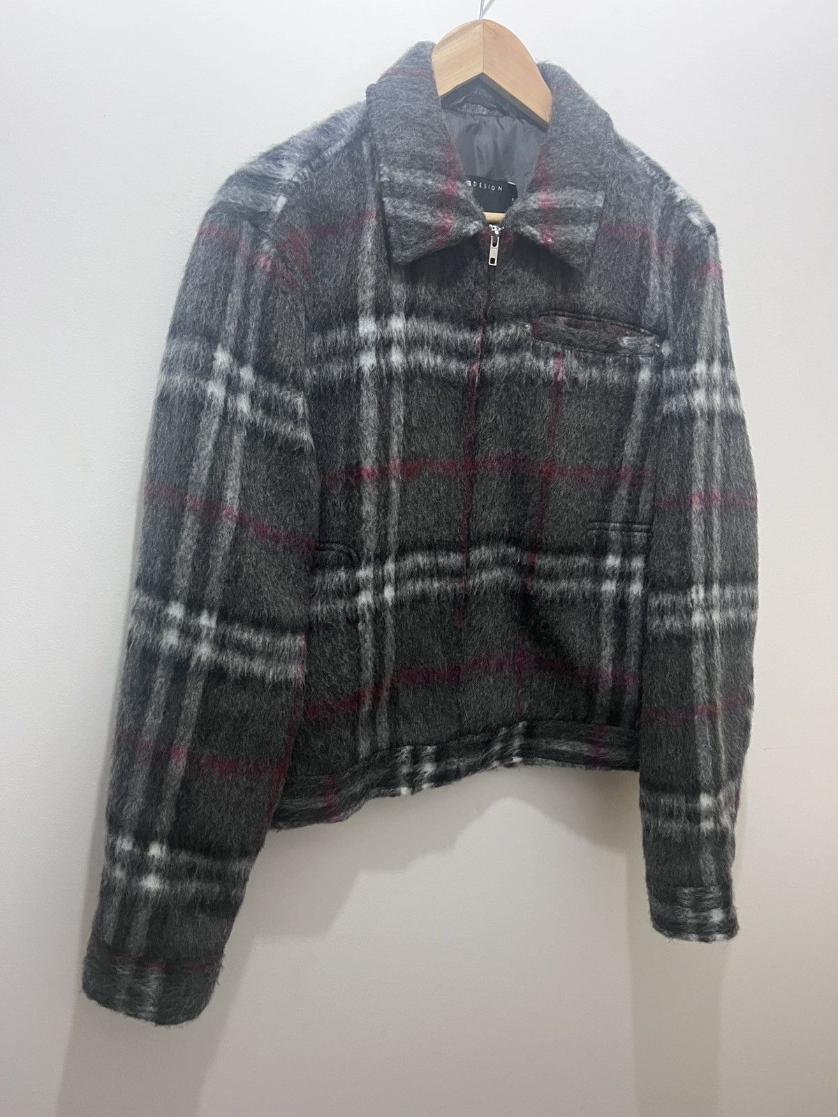 Burberry-style ASOS Design Mohair-Knit Jacket