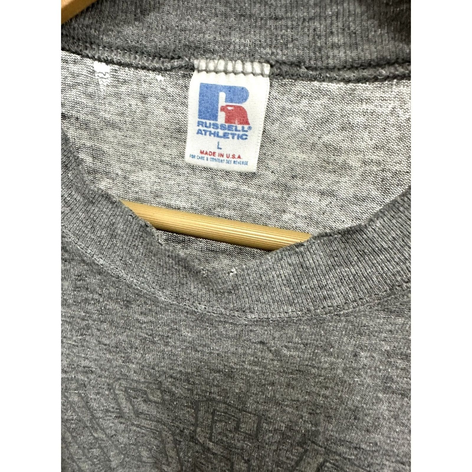 Russell Athletic VTG 80s Russell Athletic T-Shirt WIP 50/50 Gray Size L Mens Short Sleeve Shirt Shirt Grunge Work Vintage 80s Size US L / EU 52-54 / 3 - 6 Thumbnail