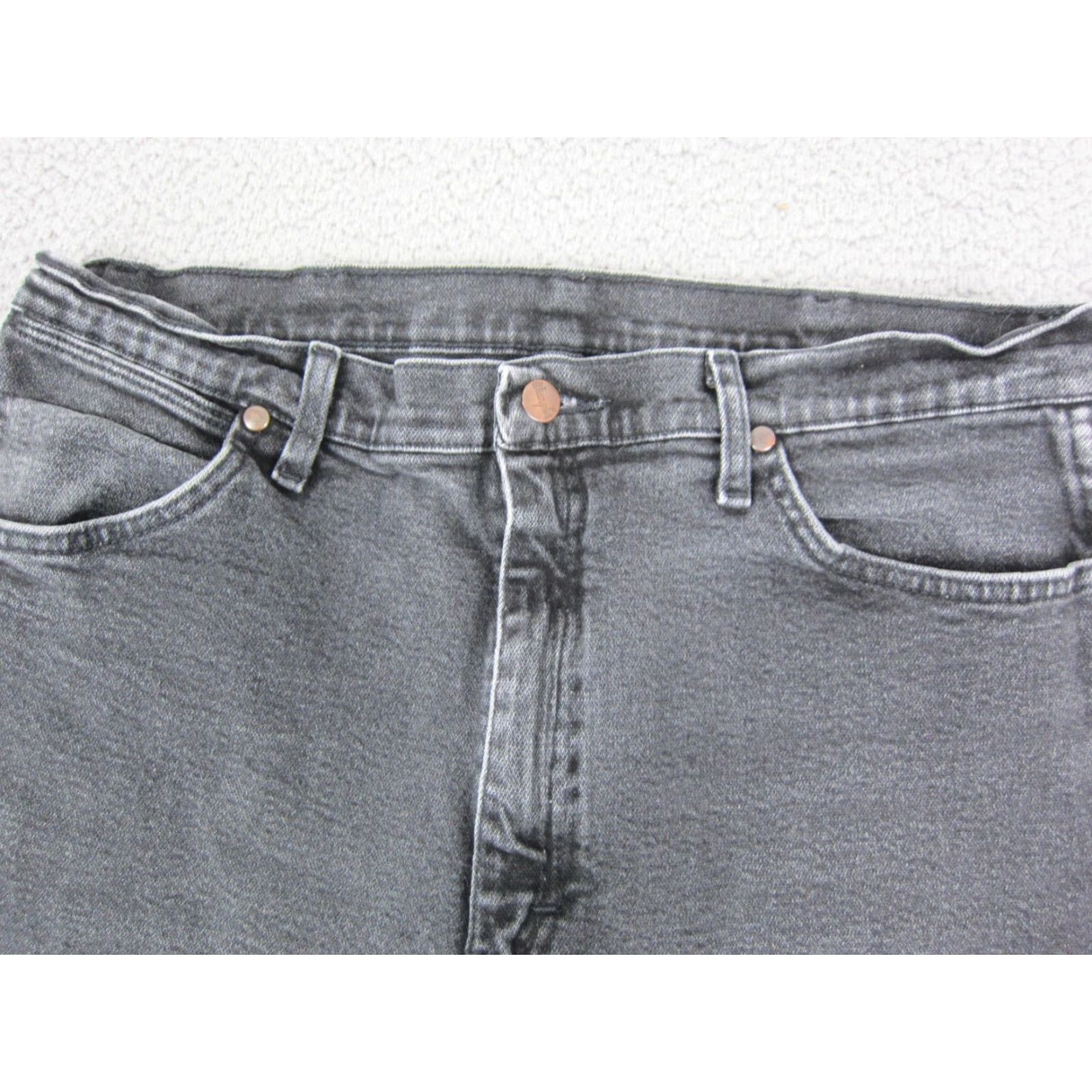 Wrangler Wrangler Jeans Slim Straight Denim 36x30 Black 5-Pocket stretch Cowboy Mens Regular Gear & Logo Zipper Denim Wash Dark Vintage: No Size US 36 / EU 52 - 3 Thumbnail
