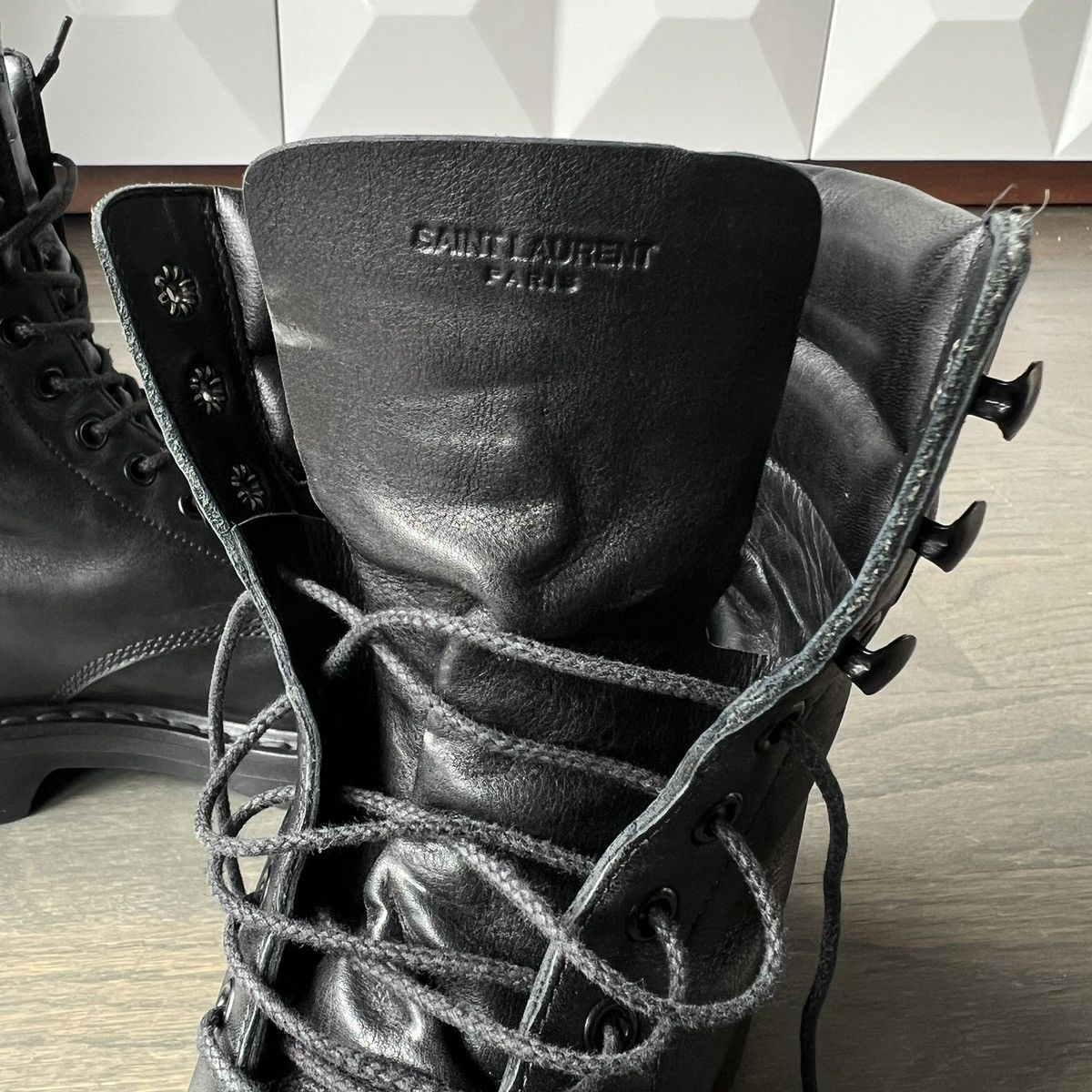 Saint Laurent Paris Saint Laurent Paris Hedi AW15 Trekker Boots Black Leather Size US 8 / EU 41 - 13 Thumbnail