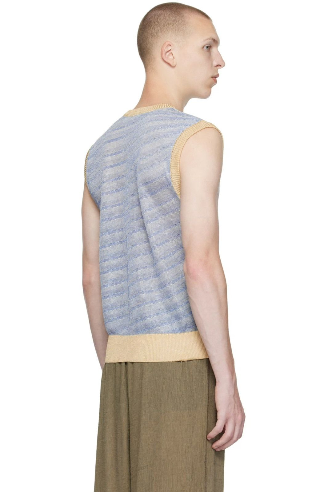 Our Legacy Our Legacy Blue Striped Vest Size US S / EU 44-46 / 1 - 3 Thumbnail