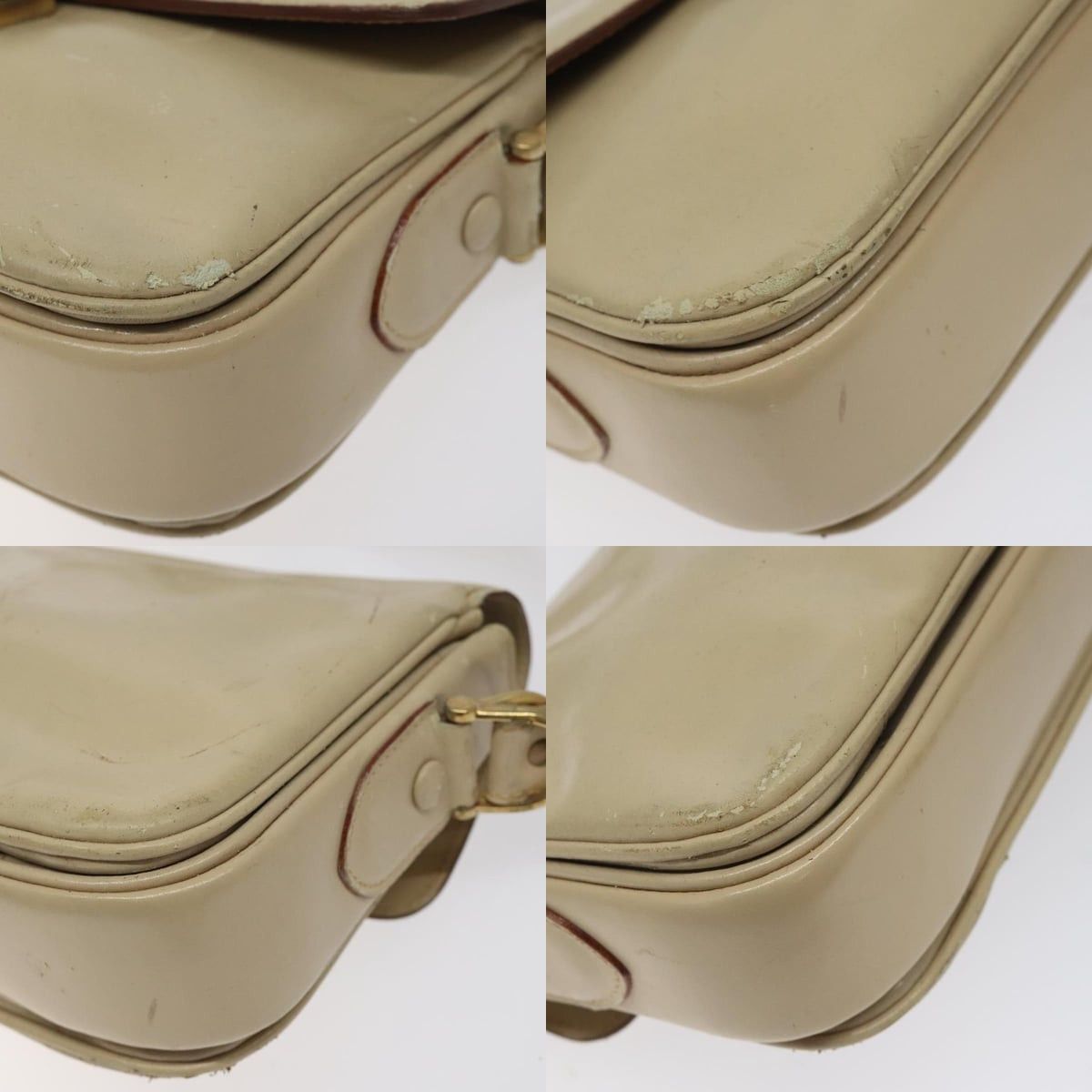 Celine CELINE Shoulder Bag Leather White Gold Size ONE SIZE - 10 Thumbnail