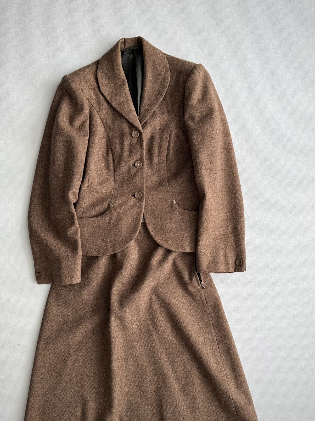 Vintage Vintage 1960s German Women’s Two Piece Wool Skirt Suit Size S / US 4 / IT 40 - 3 Thumbnail