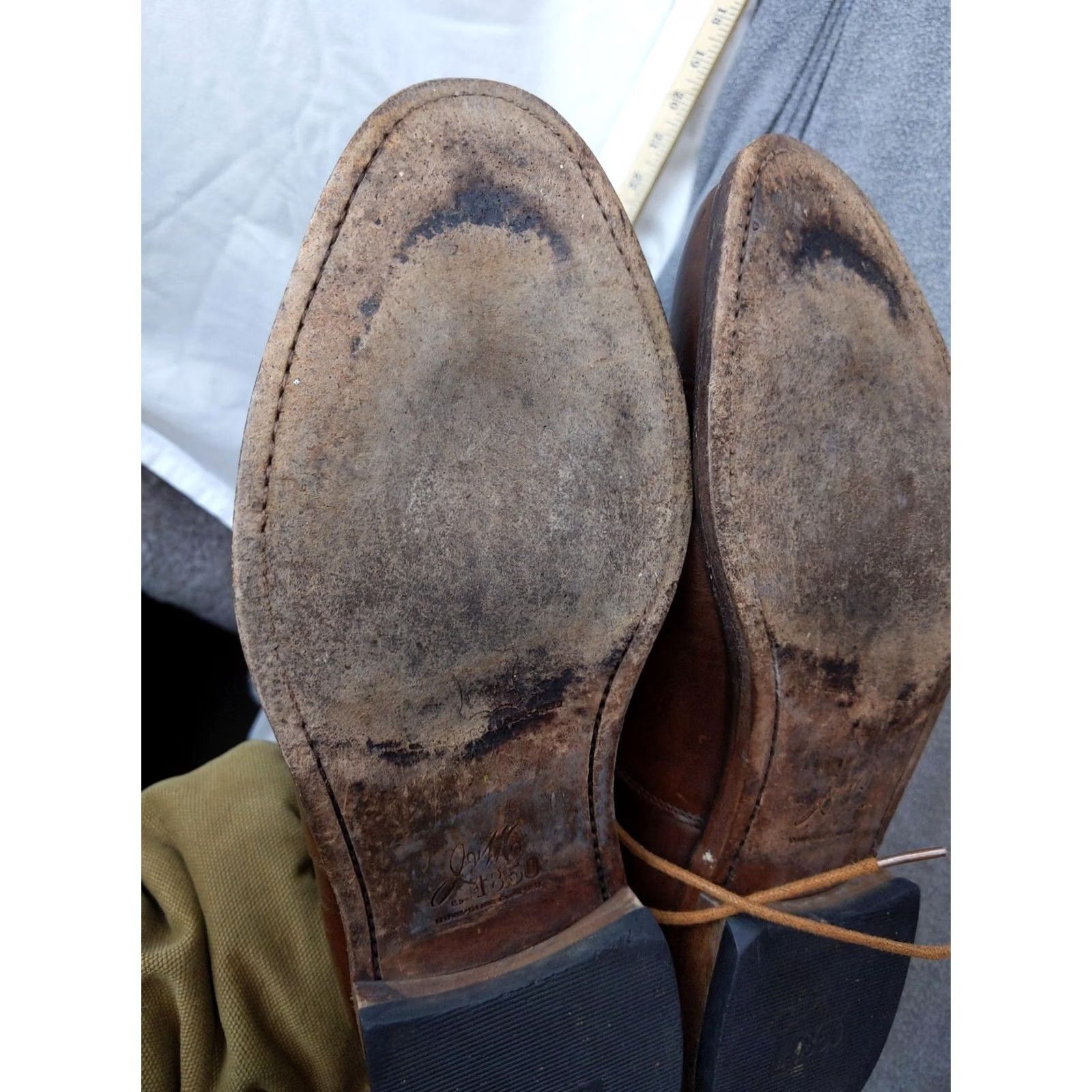 Vintage J&M 1850 Mens Leather Cap Toe Oxford Dress Shoes Trampoline Comfort Brown Size 10 D발 Size ONE SIZE - 7 Thumbnail