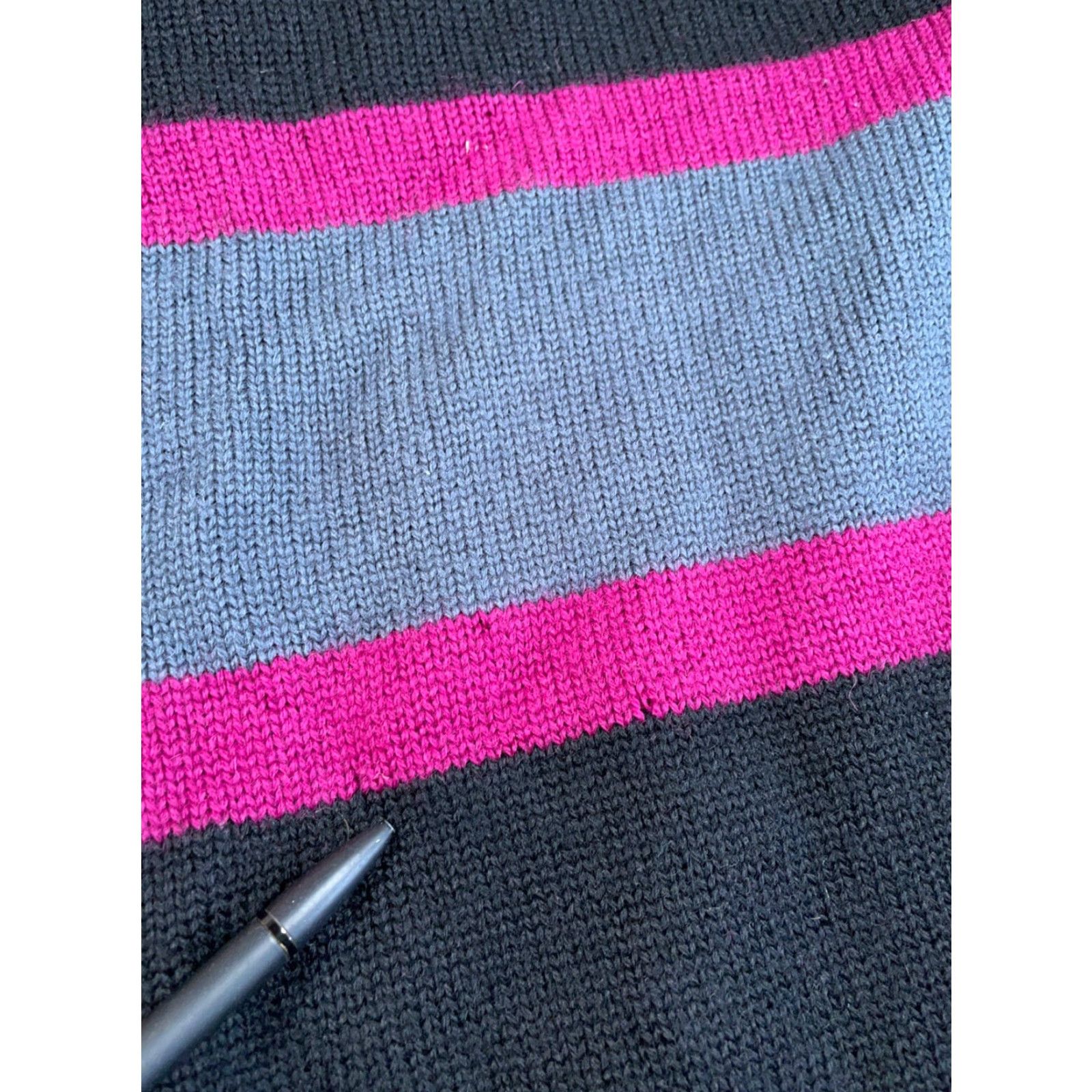 Yves Saint Laurent VINTAGE Saint Laurent Wool Shawl Collar Sweater 80s Men Small Black Pink Striped Knit Pullover Casual Mens Size US S / EU 44-46 / 1 - 4 Thumbnail