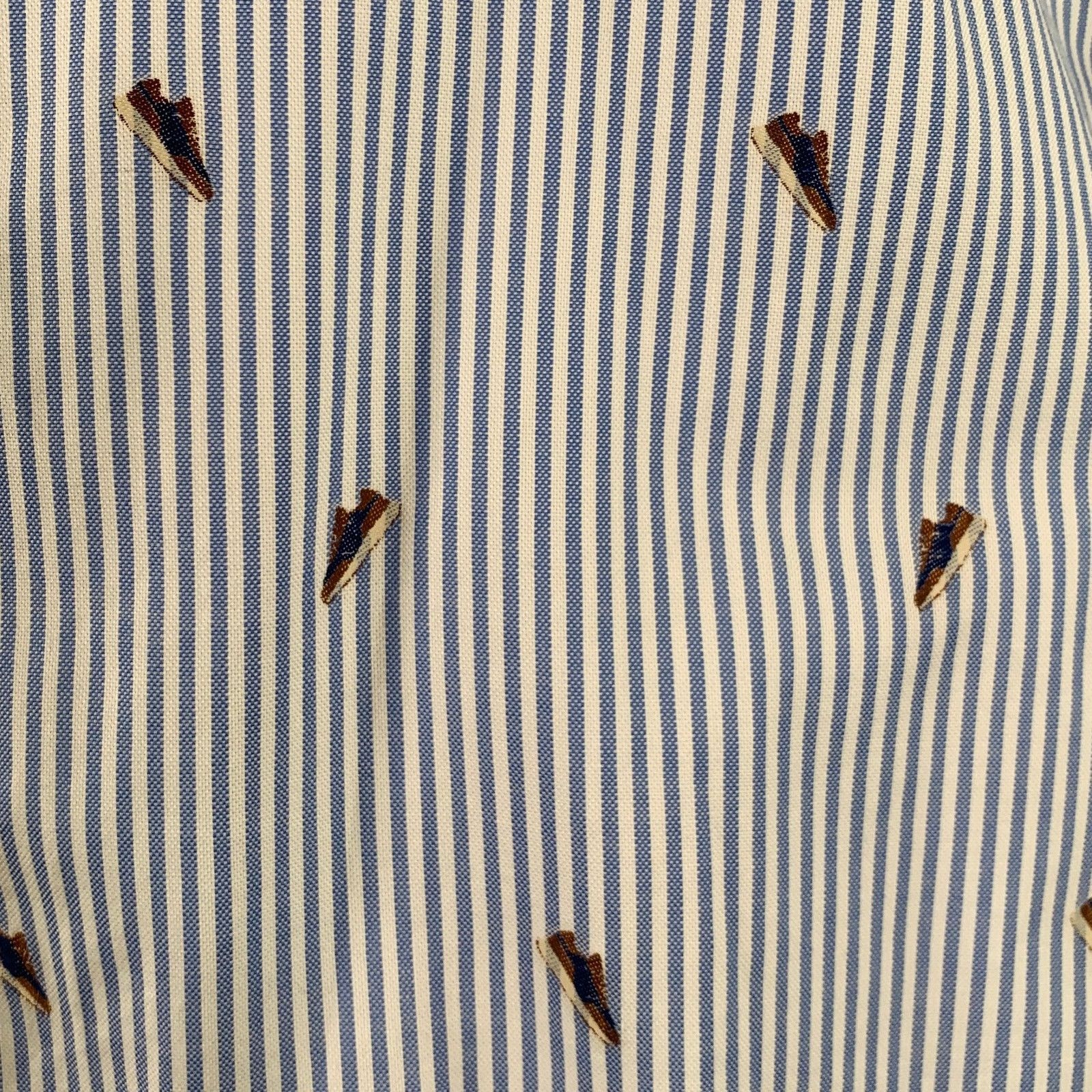 Z Zegna Blue White Stripe Cotton One Pocket Long Sleeve Shirt Size US XL / EU 56 / 4 - 2 Thumbnail