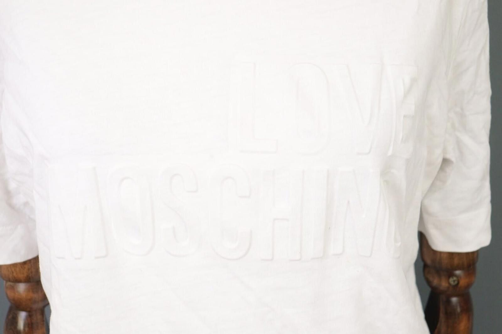 Moschino Love Moschino White Big Logo Top T-Shirt Size USA 6 / I 42 Size XS / US 0-2 / IT 36-38 - 5 Thumbnail