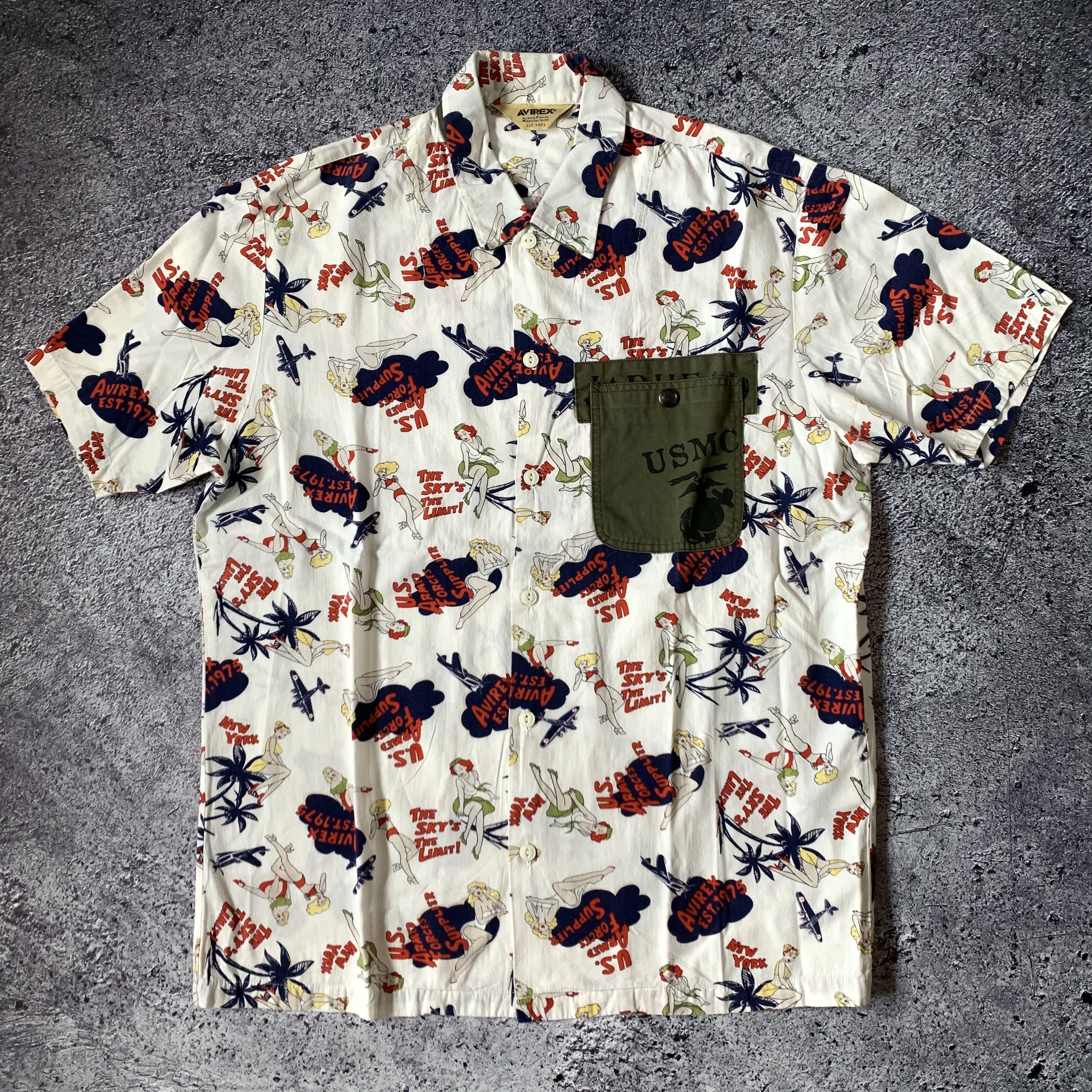 Hysteric Glamour Avirex x USMC Pocket Hawaiian All Over Print Shirt Size US L / EU 52-54 / 3 - 1 Thumbnail
