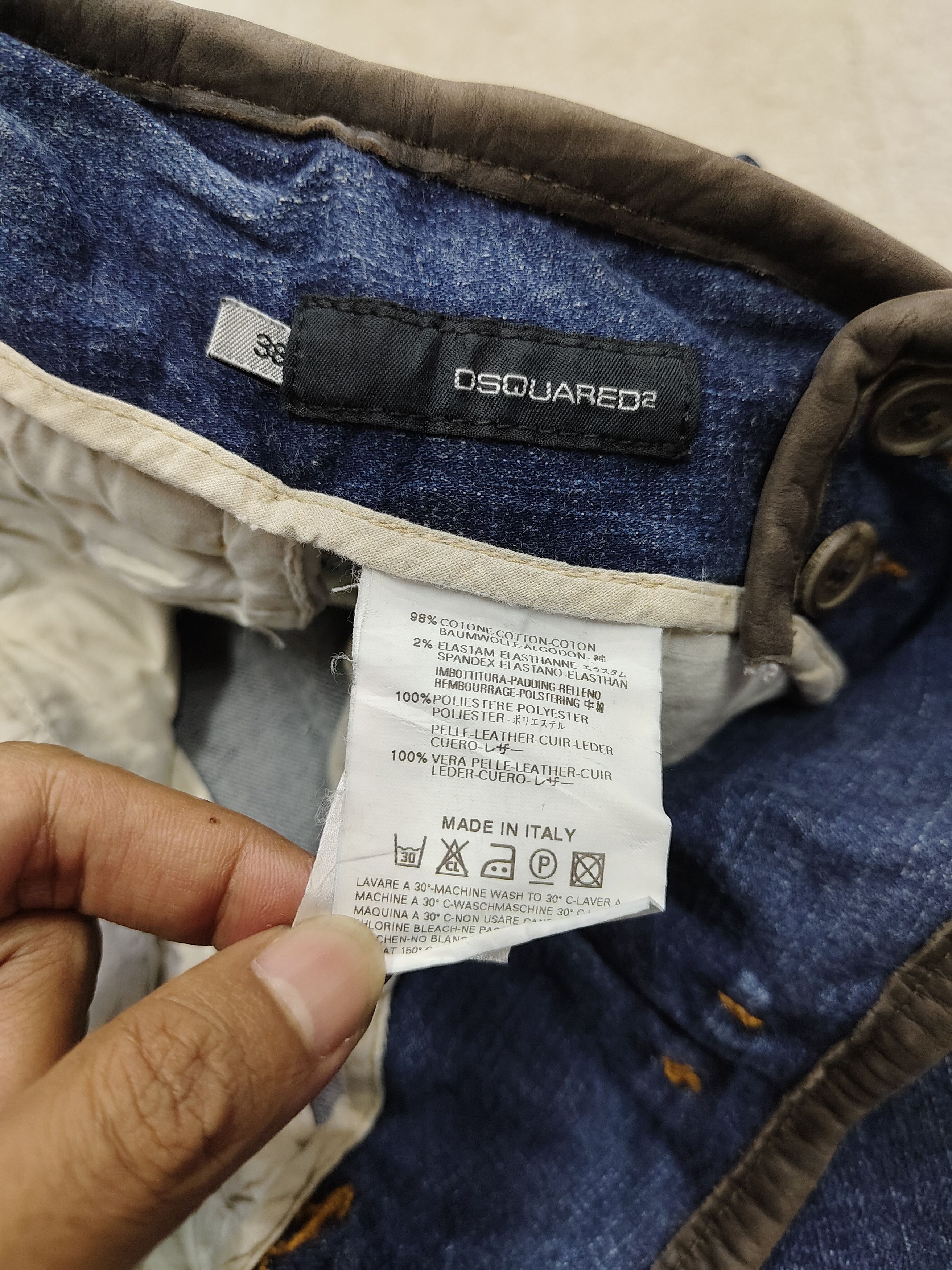 Dsquared2 SICK💥Vtg Dsquared2💥Leather List Capri Jeans Size 30" / US 8 / IT 44 - 8 Thumbnail