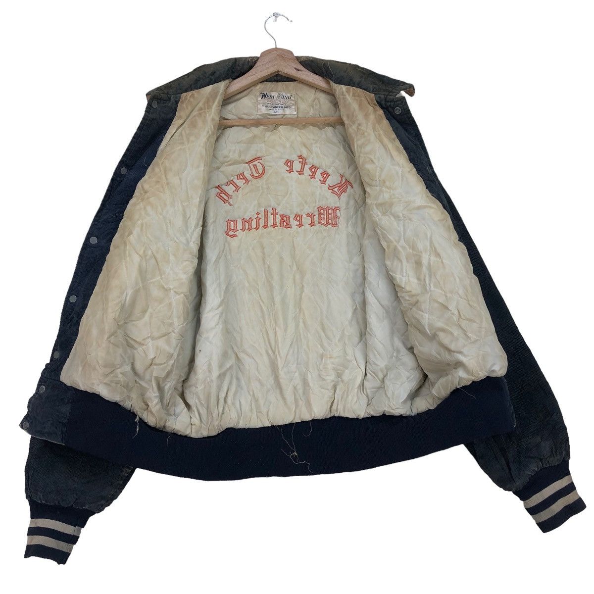 Vintage VTG 80s Bomber Buccaneer Mfg Wrestling Jacket Made In Usa Size US M / EU 48-50 / 2 - 3 Thumbnail