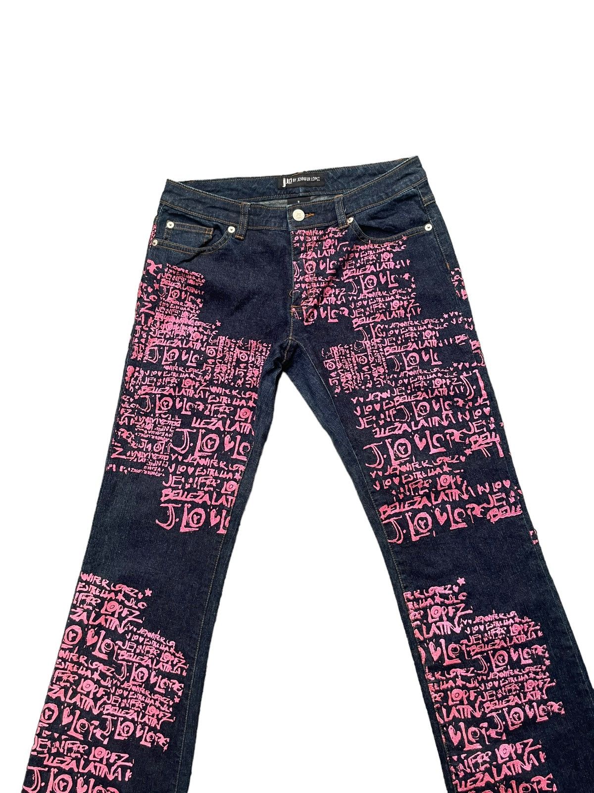 Designer JLO by Jennifer Lopez Flare Custom Paint Denim Size 29" - 3 Thumbnail