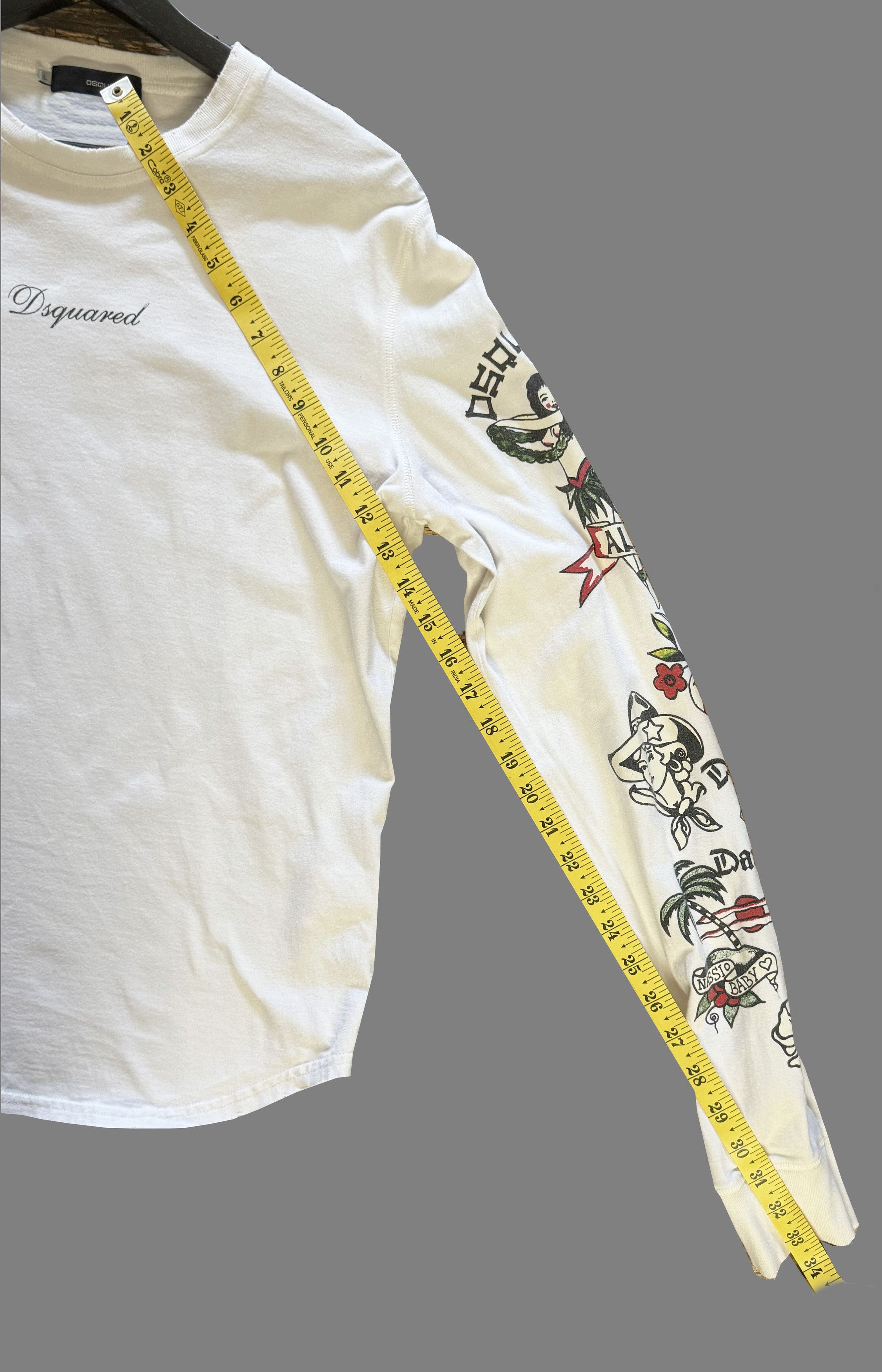 Dsquared2 Dsquared2 Long Sleeve Tattoo Tee mens L Size US L / EU 52-54 / 3 - 8 Thumbnail