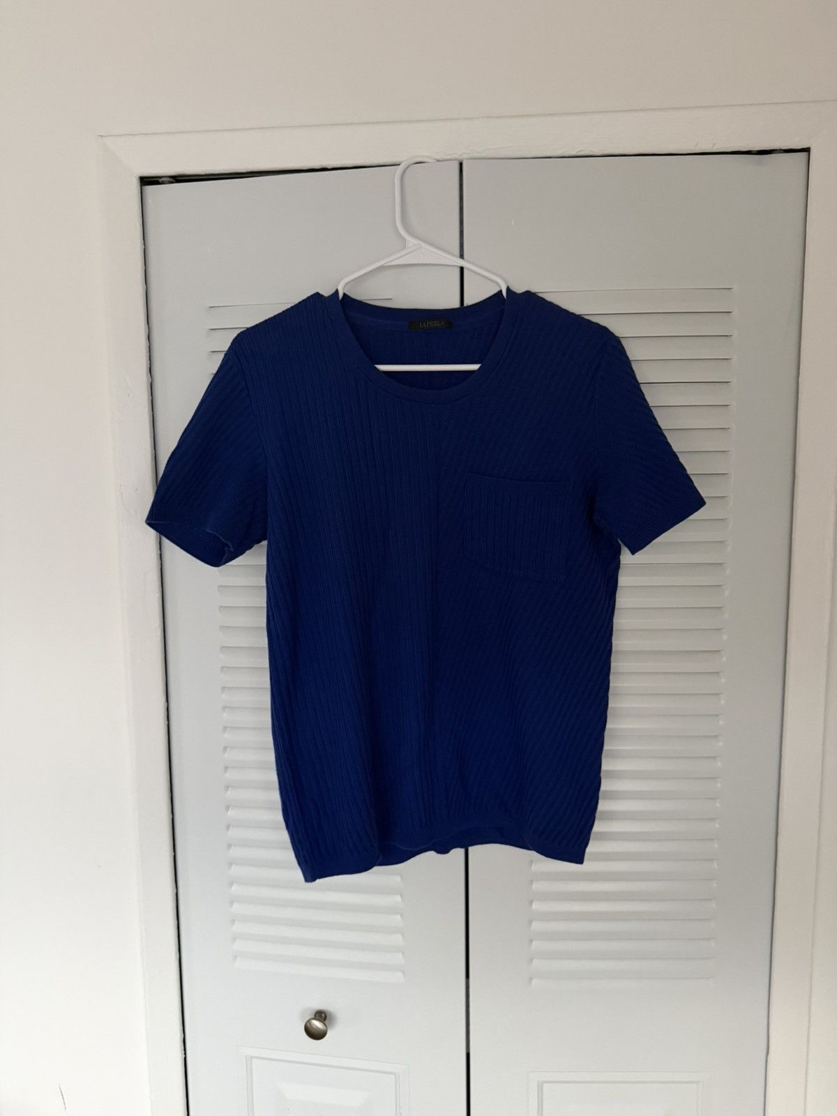 Other La Perla Ribbed Knit Tee Blue (Size M) Size US M / EU 48-50 / 2 - 2 Thumbnail