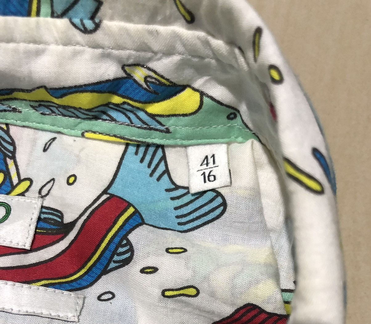 Kenzo Kenzo Fish Print Cotton LongSleeve Shirt Size US M / EU 48-50 / 2 - 4 Thumbnail