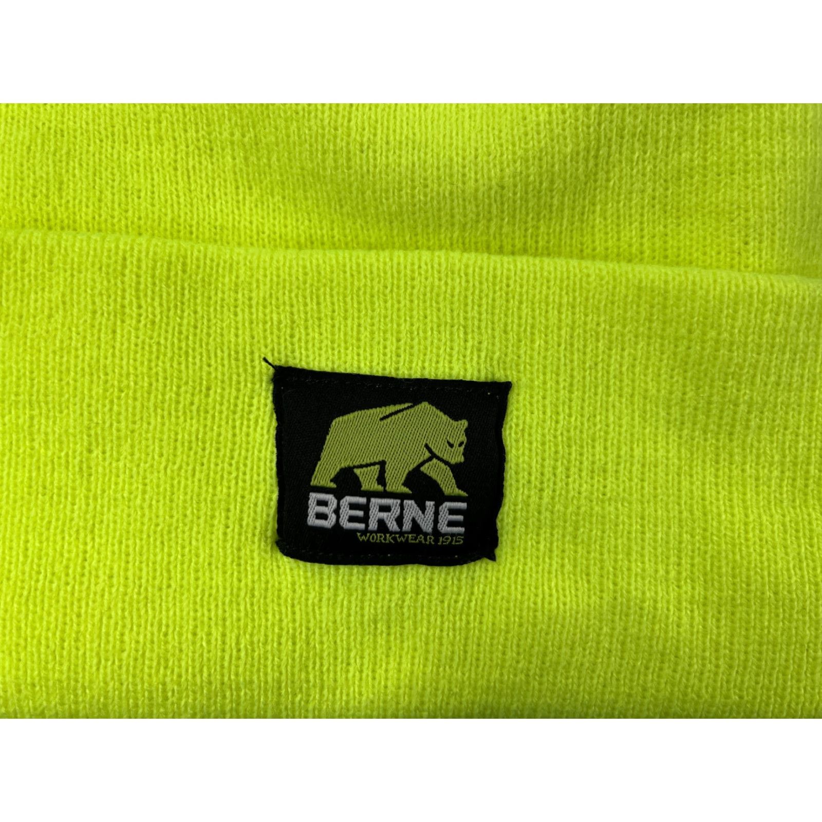 Vintage Berne Apparel Beanie Toque Adult One Size Neon Yellow Knit Acrylic Camp Fish Ski Hat Unisex Adults Mens Womens Boys Girls Size ONE SIZE - 2 Thumbnail