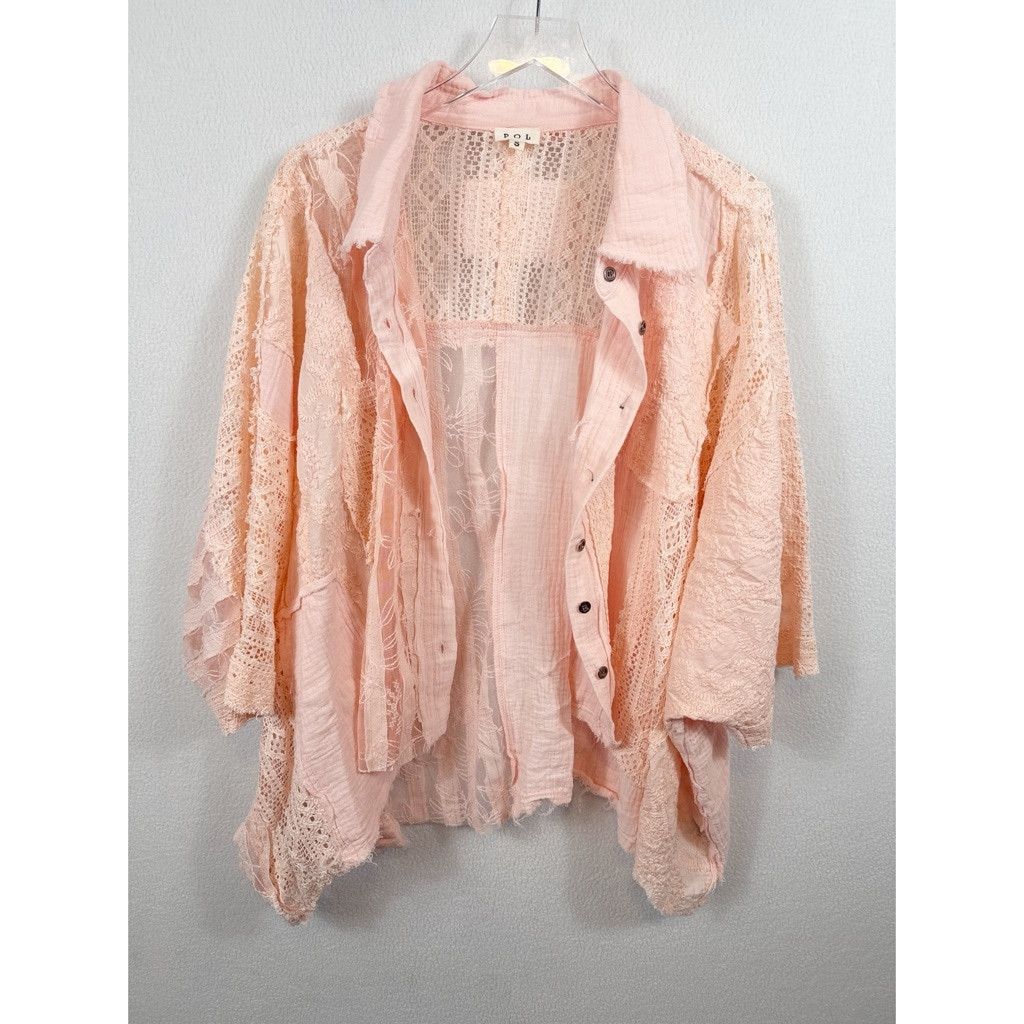 Designer NWOT POL Oversized Lace Crochet Button-Up – Size Small Size S / US 4 / IT 40 - 7 Thumbnail