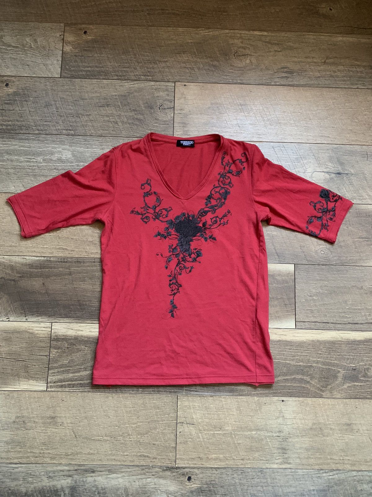 image of Tornado Mart Floral Tee in Red, Men's (Size Small)