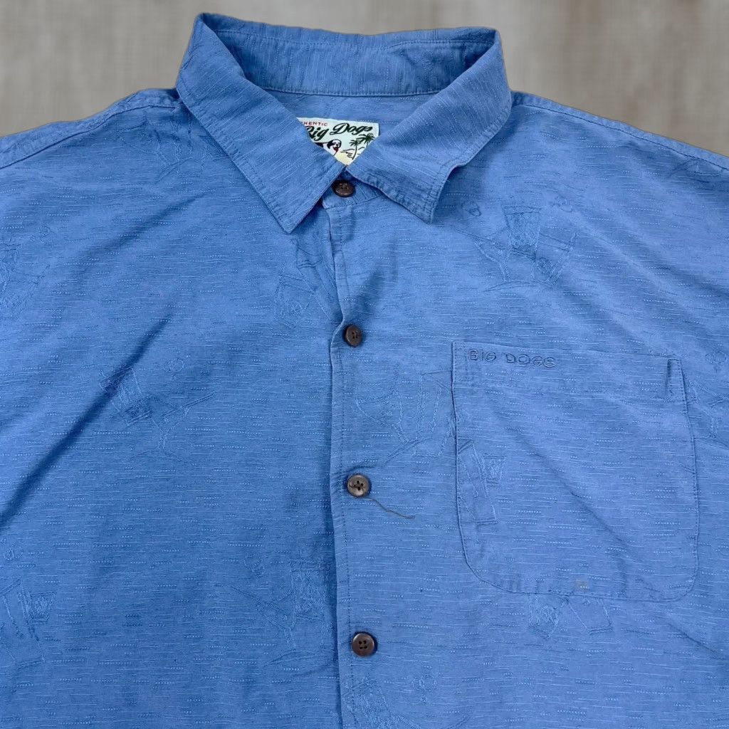 Big Dogs Big Dogs Shirt Men XL Blue Silk Button Up Camp Hawaiian Martini Drink Print Size US XL / EU 56 / 4 - 1 Thumbnail