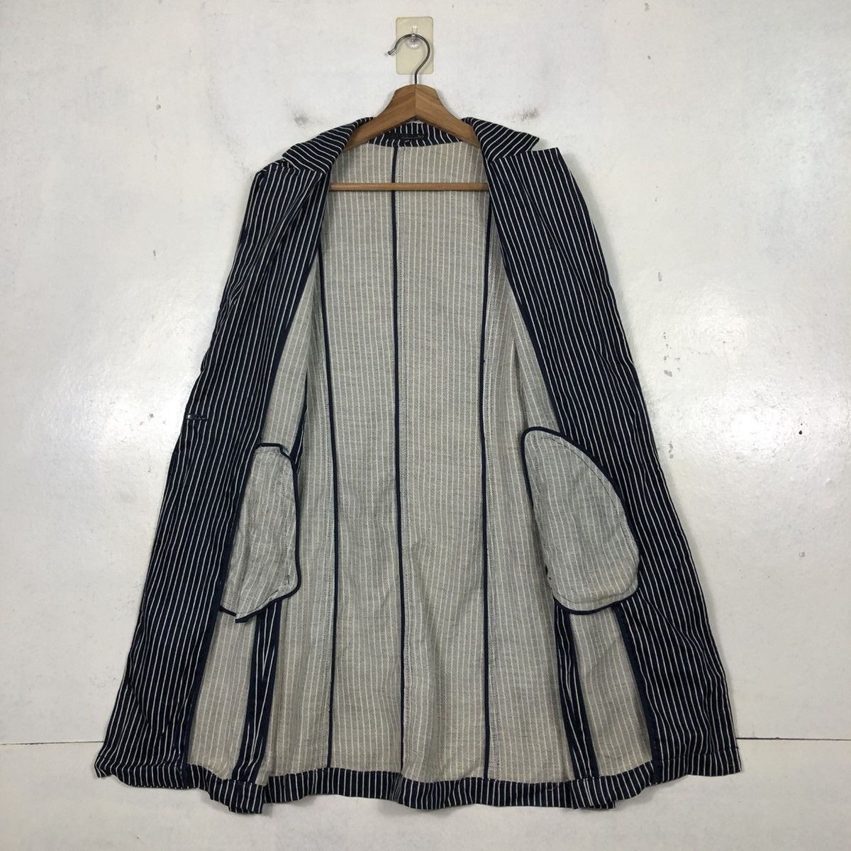Indigo 📌Vintage Denim Indigo Striped Design Hickory B7 Issey Miyake Size US M / EU 48-50 / 2 - 15 Thumbnail