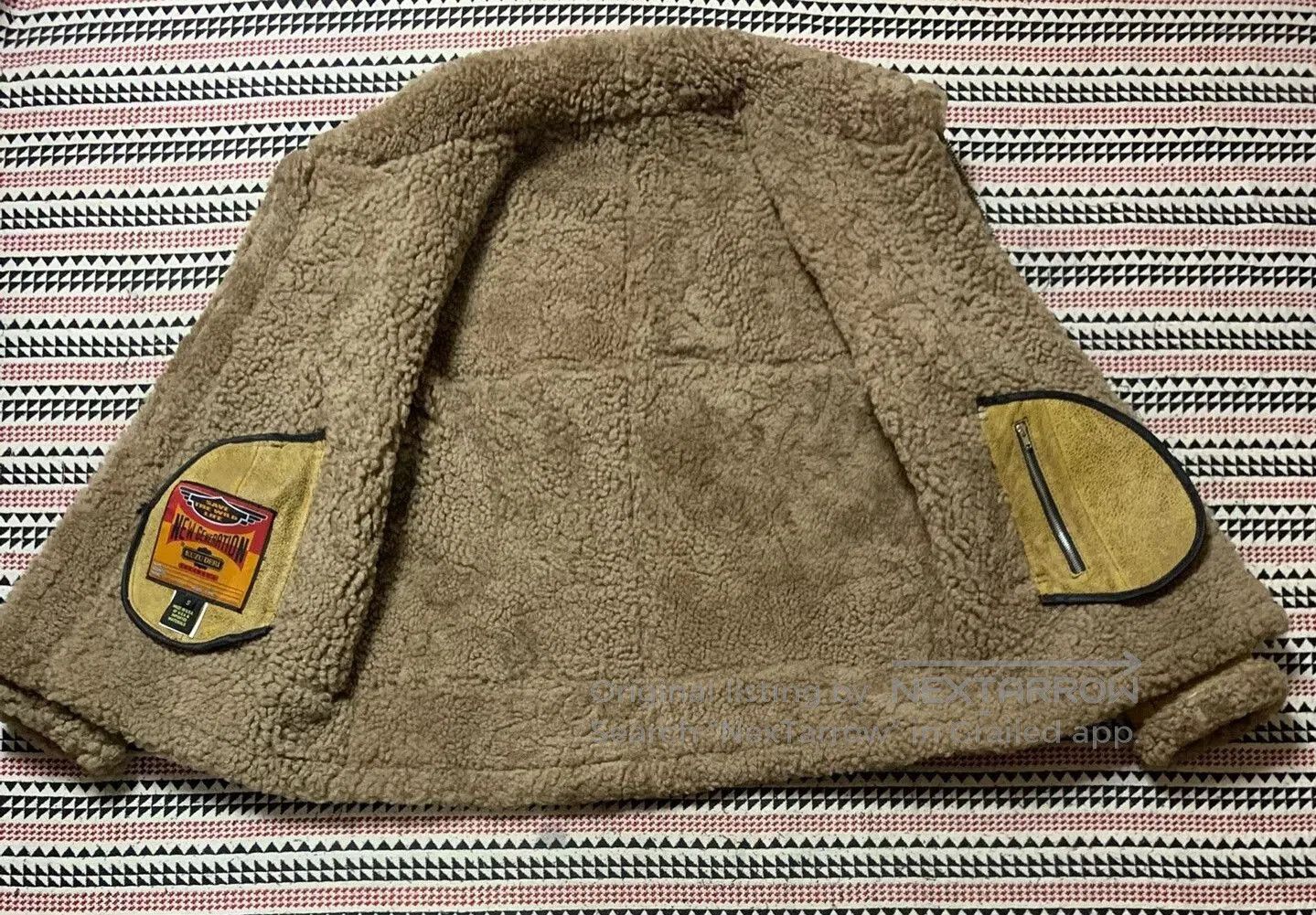 Vintage vintage kuzu deri shearling motorcycle jacket. Size US S / EU 44-46 / 1 - 7 Thumbnail