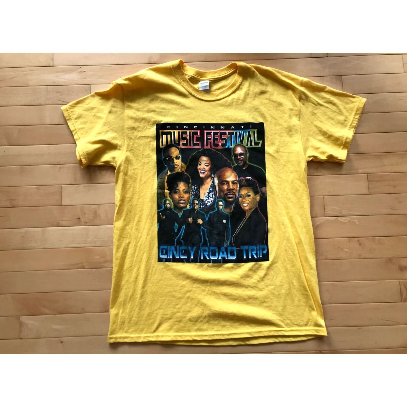 Gildan 2018 Cincinnati Music Fest Common Boyz 2 Men Band Concert Tour Shirt Sz L Mens T-Shirt Yellow Graphic Tee Music Size US L / EU 52-54 / 3 - 2 Thumbnail