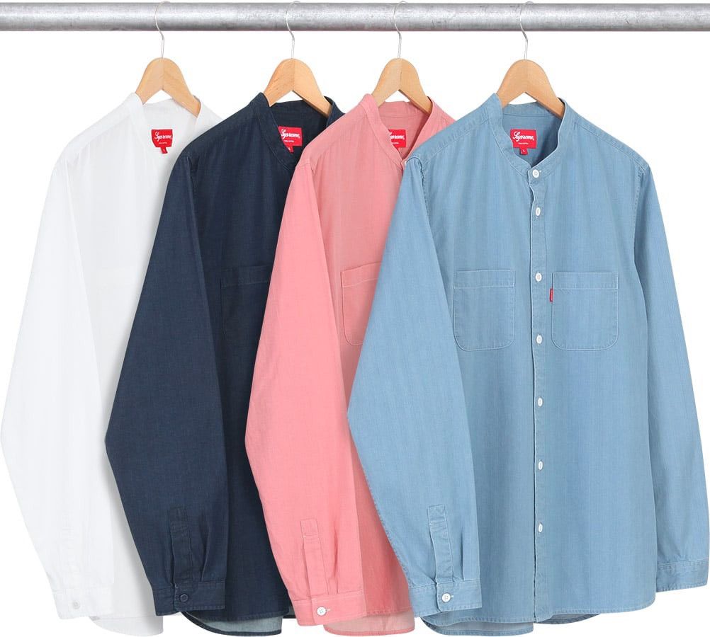 Supreme Supreme Denim Band Collar Shirt (SS15) size Large Size US L / EU 52-54 / 3 - 7 Thumbnail