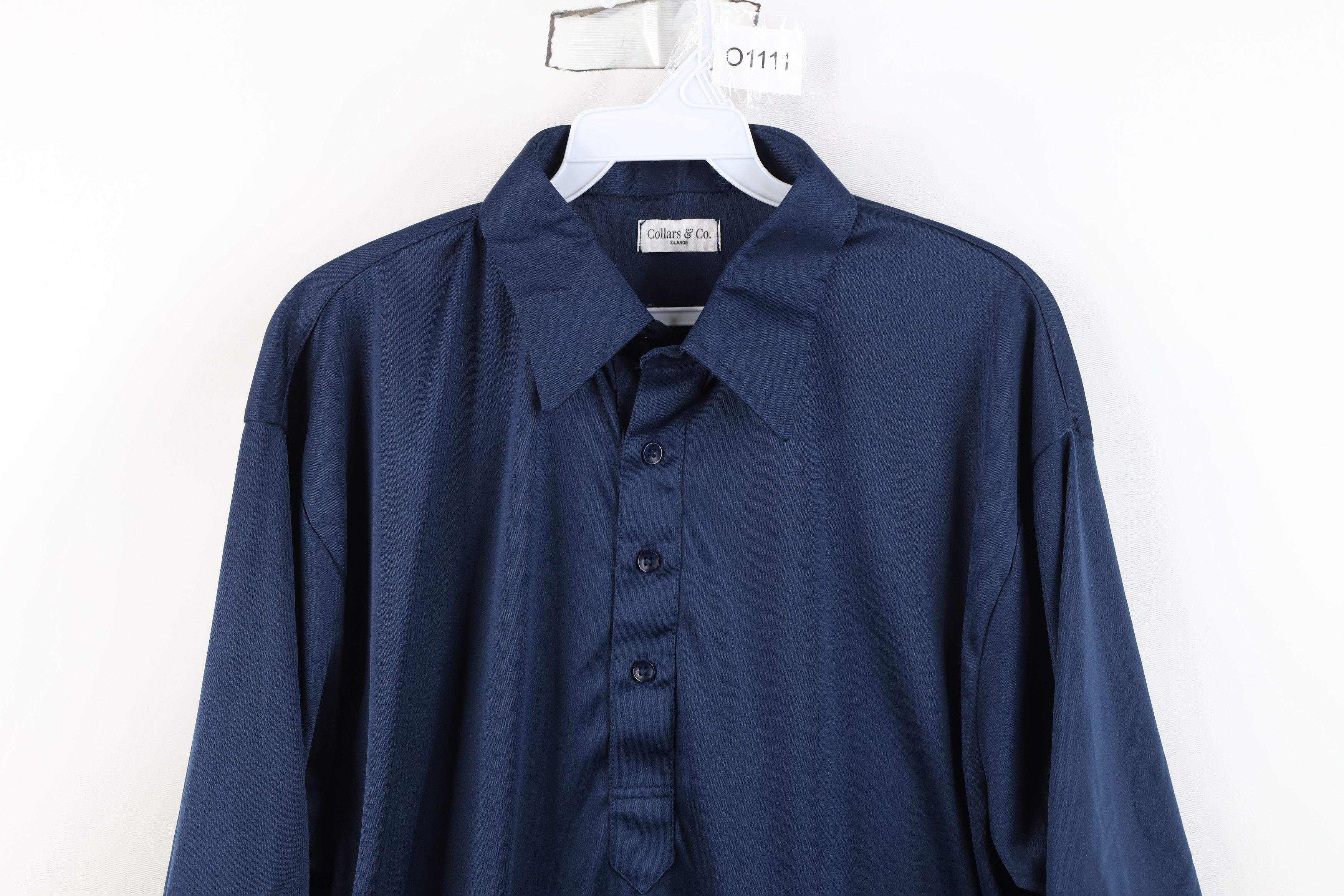 Vintage Collars and Co Performance Knit Golf Polo Shirt Navy Blue Size US XL / EU 56 / 4 - 2 Thumbnail