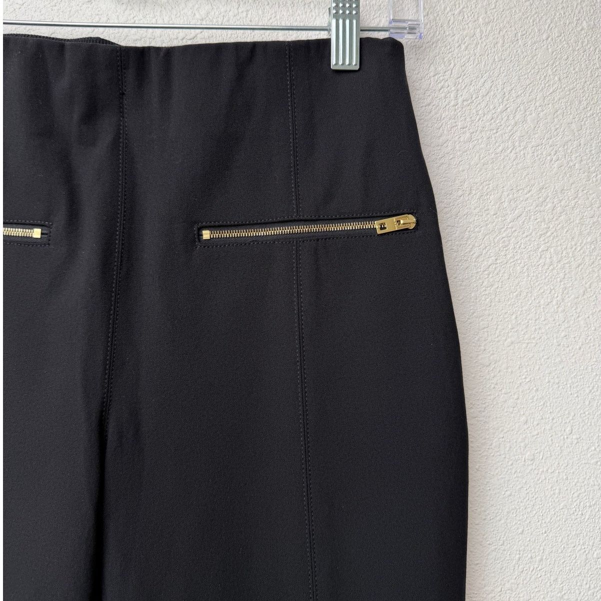 Rag & Bone NWT Rag & Bone Annie Black Cropped Ponte Pants Gold Zip Size 26" / US 2 / IT 38 - 3 Thumbnail