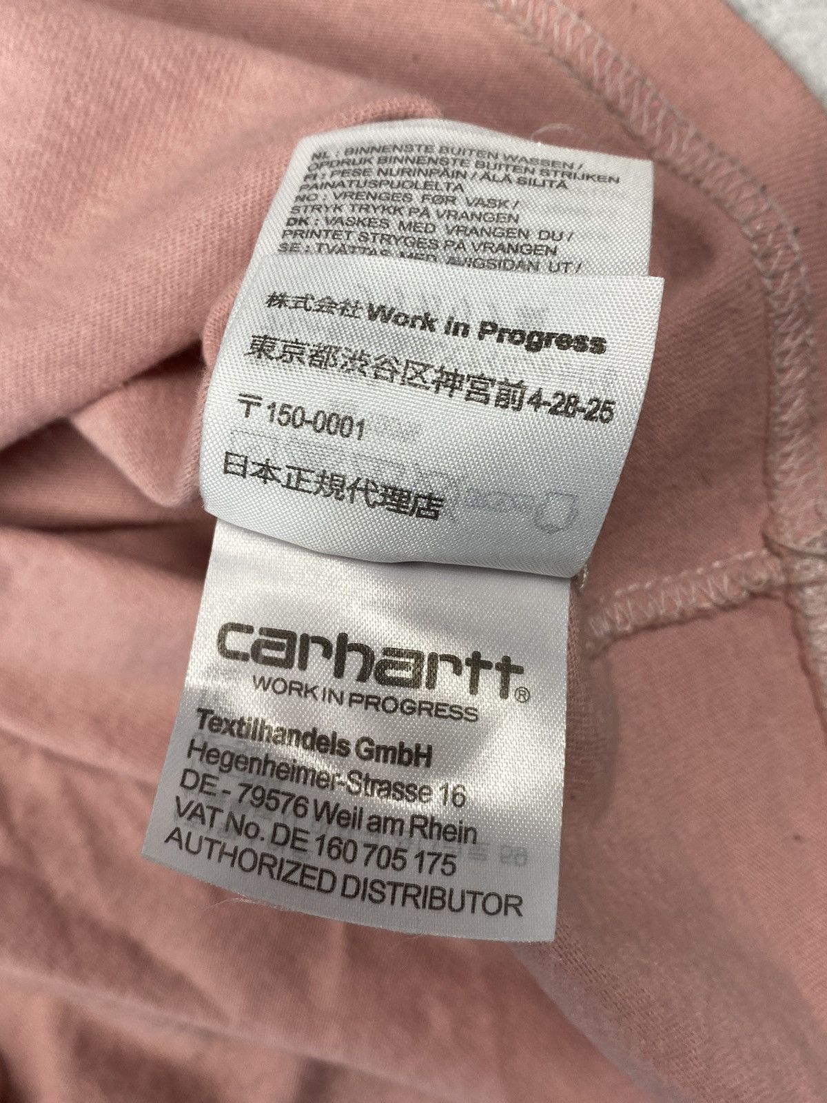 Carhartt Carhartt Work in Progress Pink T Shirt Size L Size US L / EU 52-54 / 3 - 11 Thumbnail
