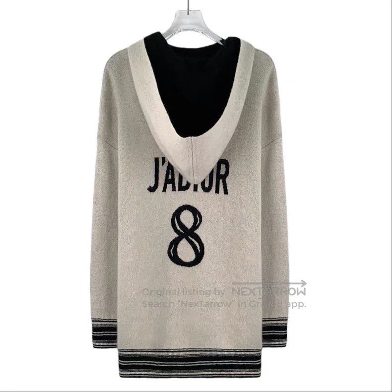 Dior Dior Beige letter inlaid cashmere hooded knit Size XXS / US 00 / IT 34 - 2 Thumbnail