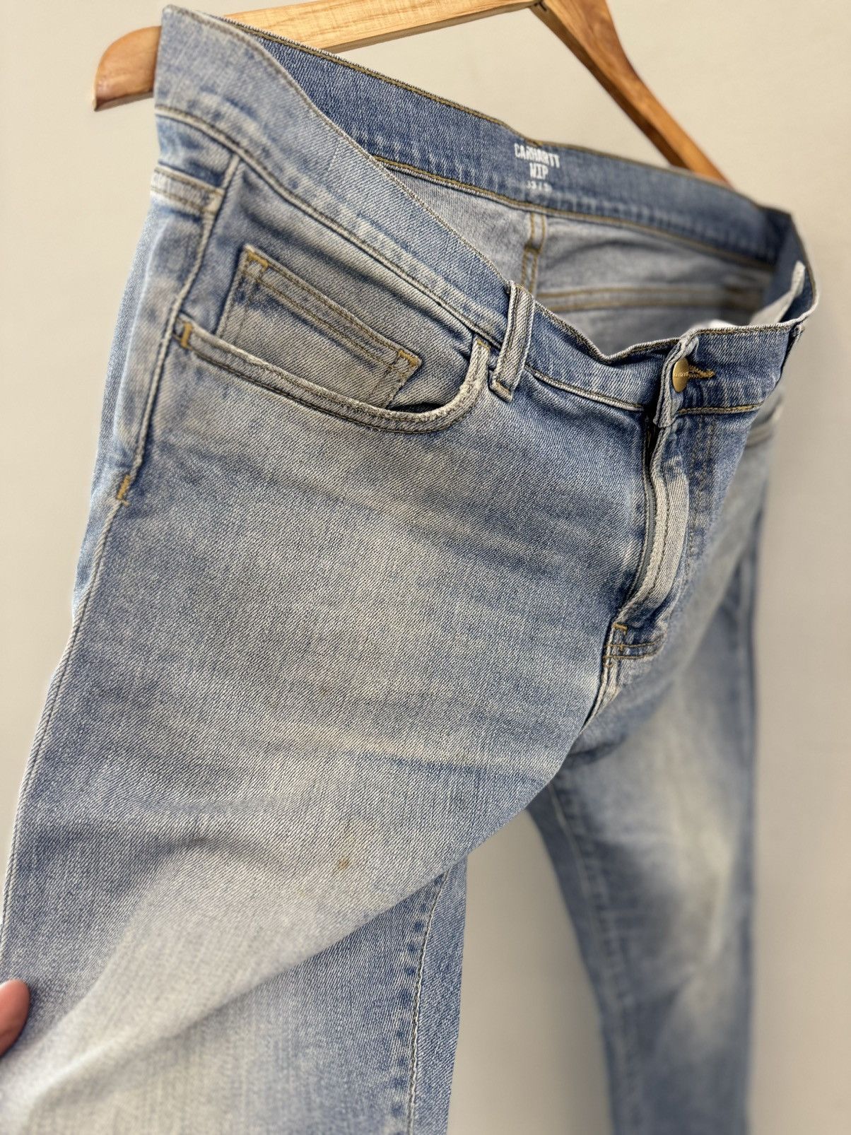 Carhartt × Carhartt Wip × Vintage Crazy Vintage 90s Carhartt Jeans Relaxed Fit Light Wash Work Size US 33 - 8 Thumbnail