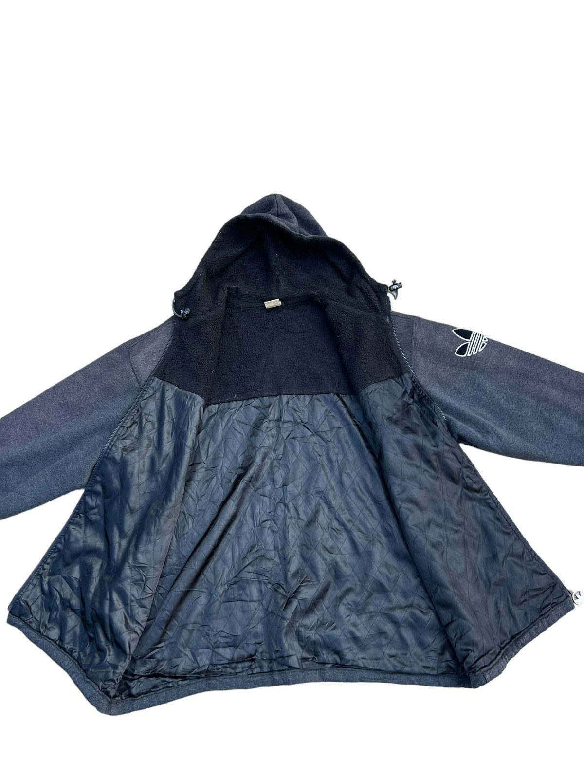 Adidas × Descente RARE!!! Vintage 90s ADIDAS Big Logo Grey Hoodie Parka Jacket Size US XL / EU 56 / 4 - 19 Thumbnail