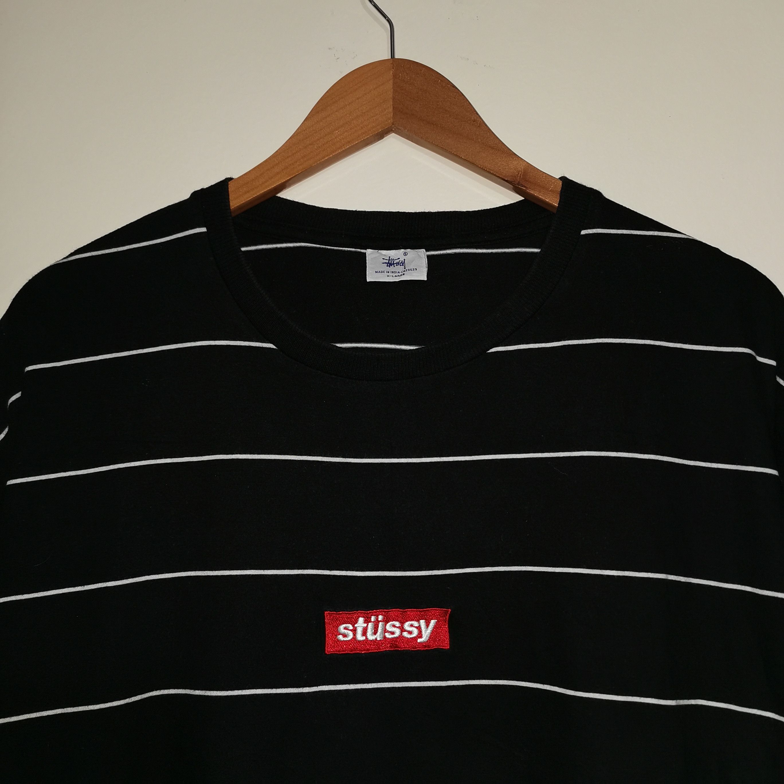 Stussy Rare Stussy Box Stripe Embroidery Logo Shirt Size US XL / EU 56 / 4 - 3 Thumbnail