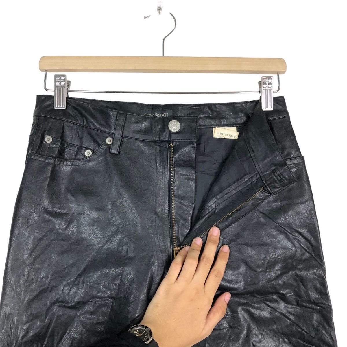 Genuine Leather 🔥90s Cigar Branch Genuine Leather Pants Issey Miyake Racing Size US 30 / EU 46 - 9 Thumbnail